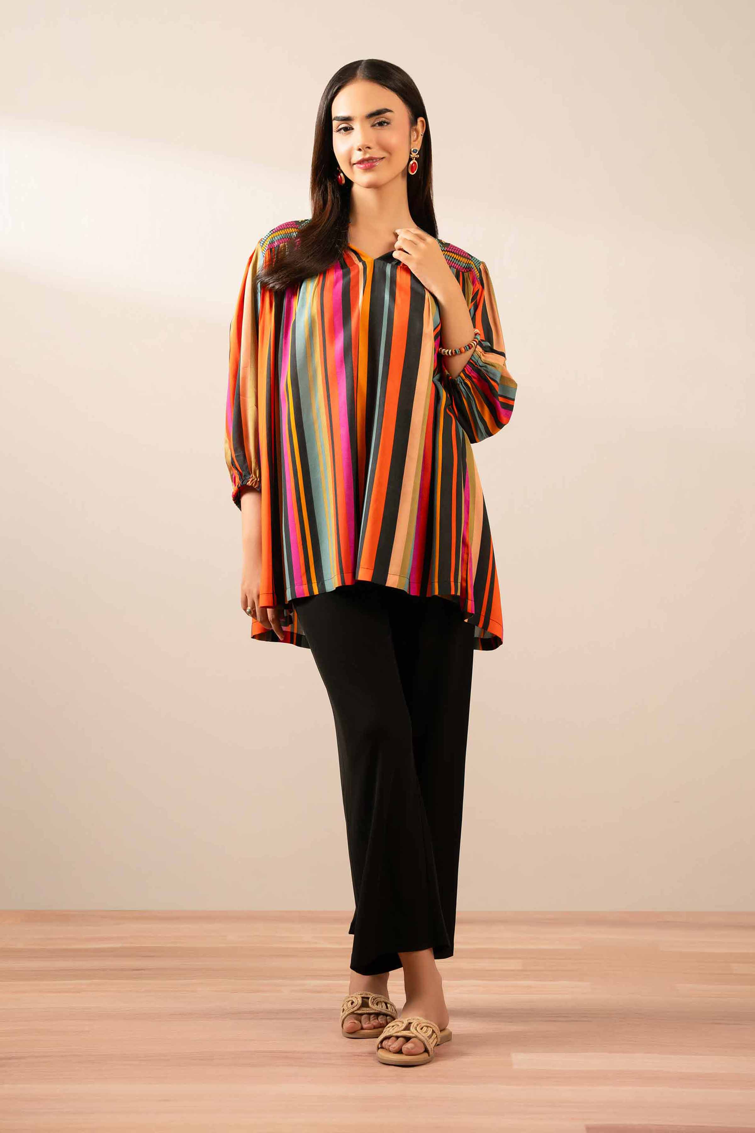 Printed Embroidered Tunic - AS25-93 for Women - Pret Collection | Nishat | Shop Online