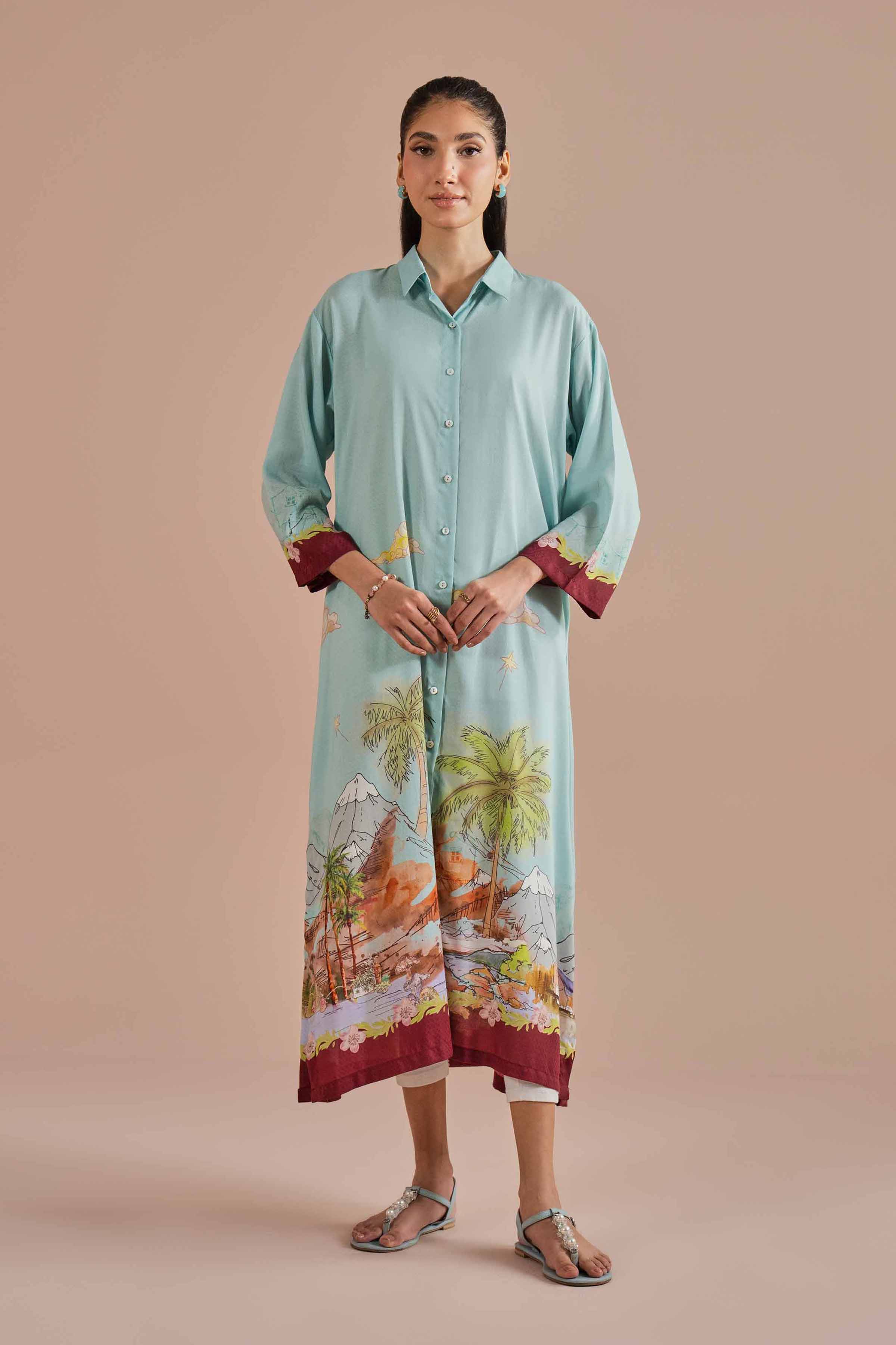 Printed Dress - AS26-14 for Women - Pret Collection | Nishat | Shop Online