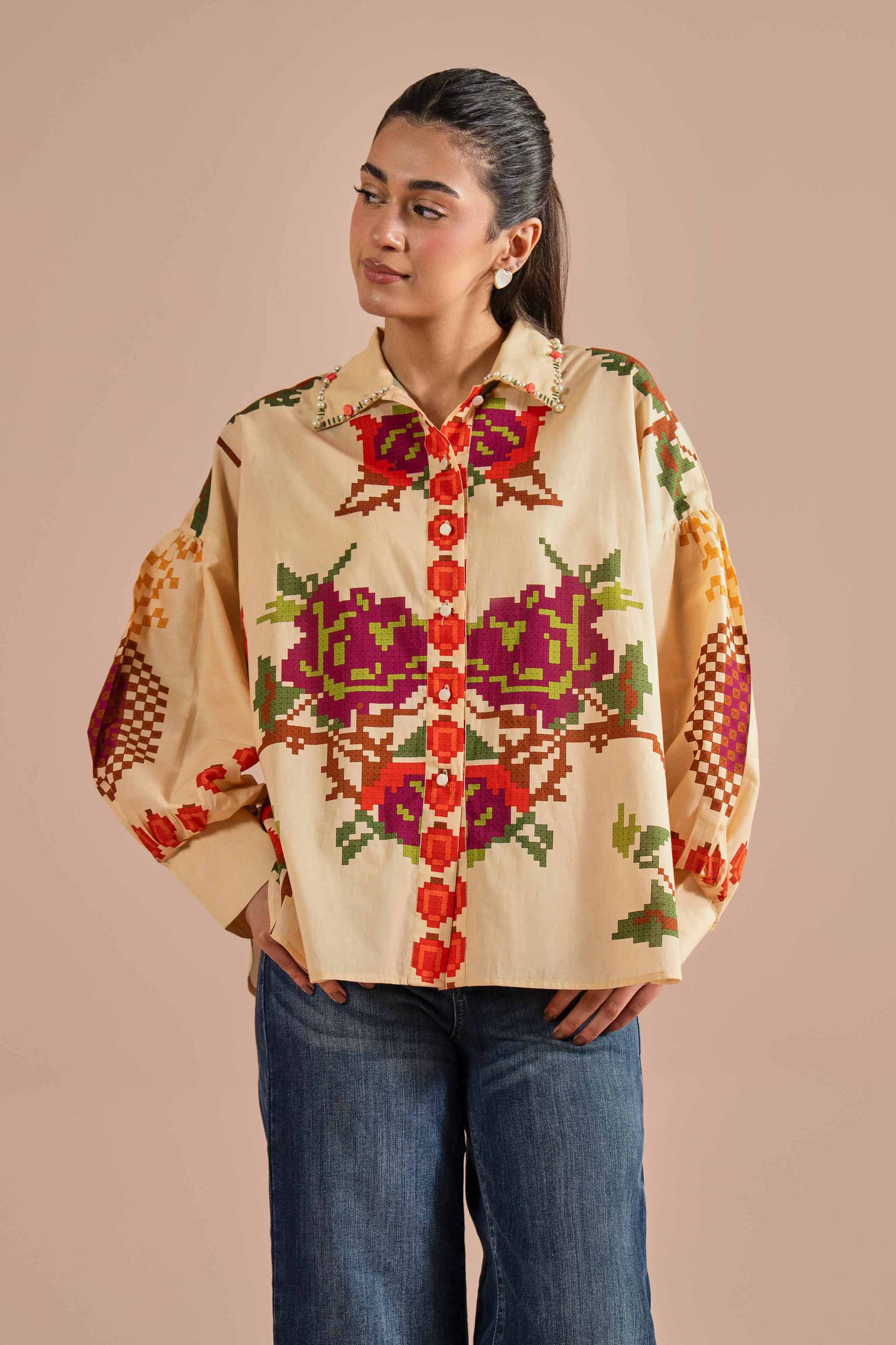 Printed Shirt- AS26-18 for Women - Pret Collection | Nishat | Shop Online