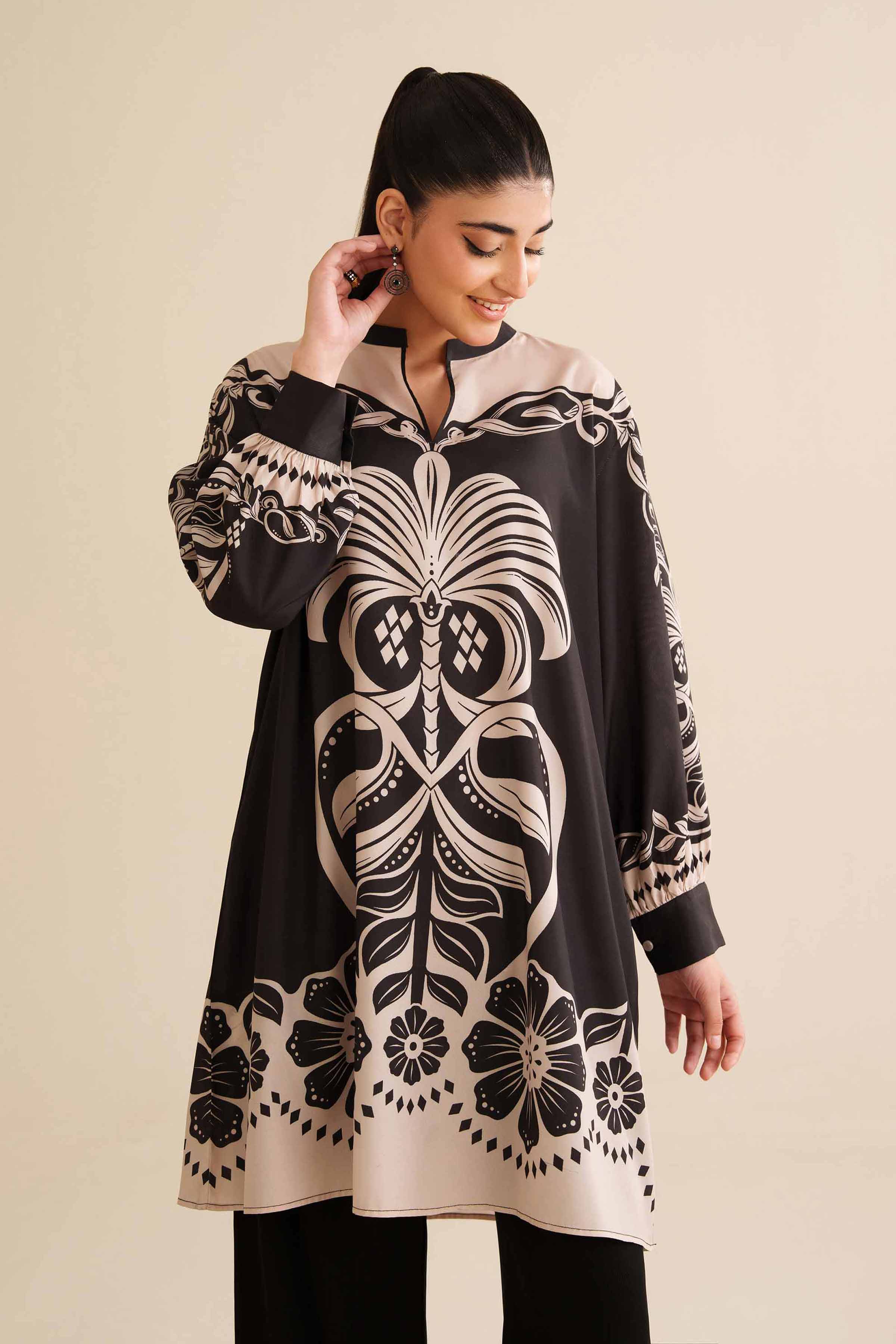 Printed Tunic - AW25-01 for Women - Pret Collection | Nishat | Shop Online