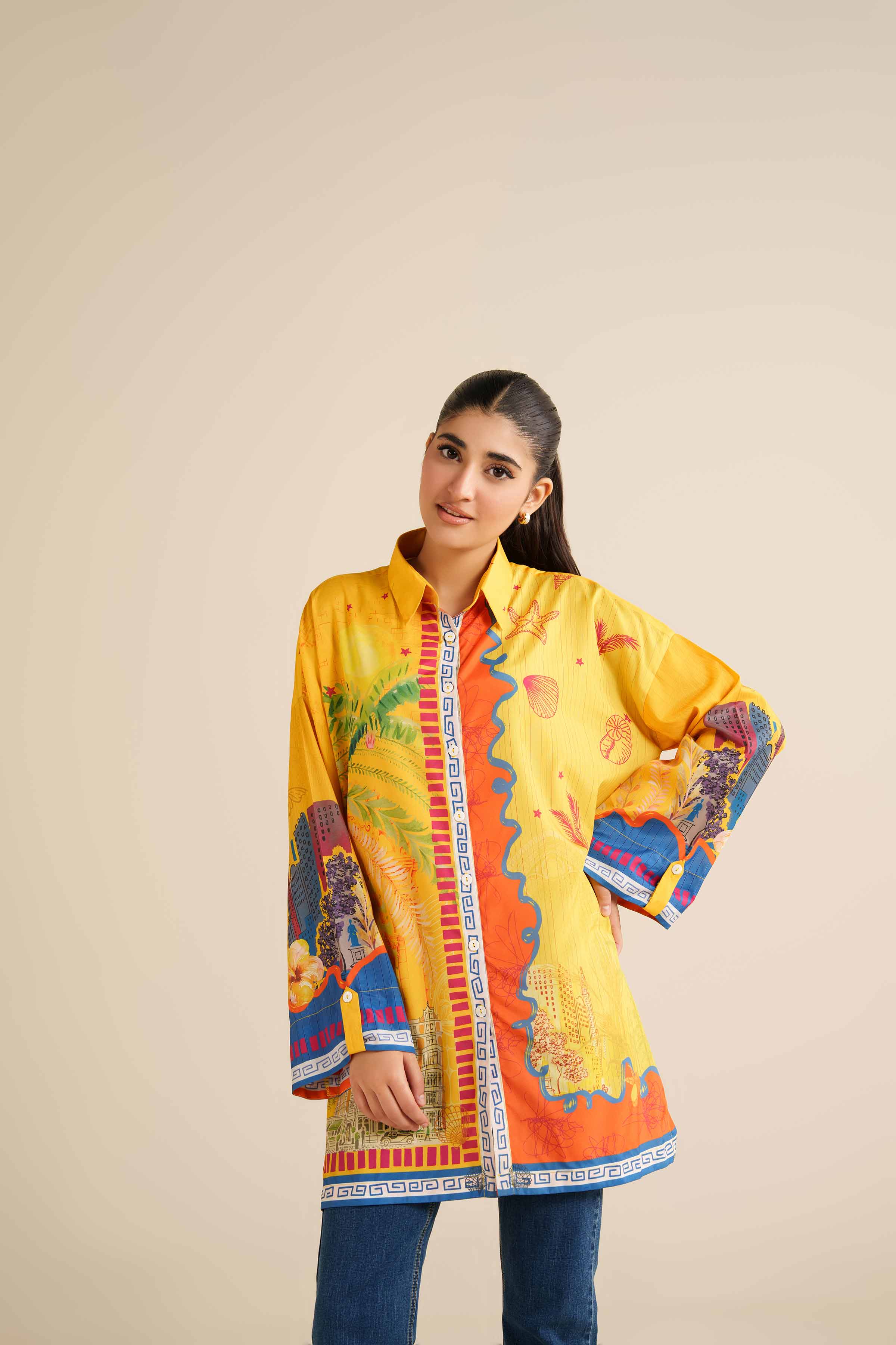 Printed Tunic - AW25-54 for Women - Pret Collection | Nishat | Shop Online