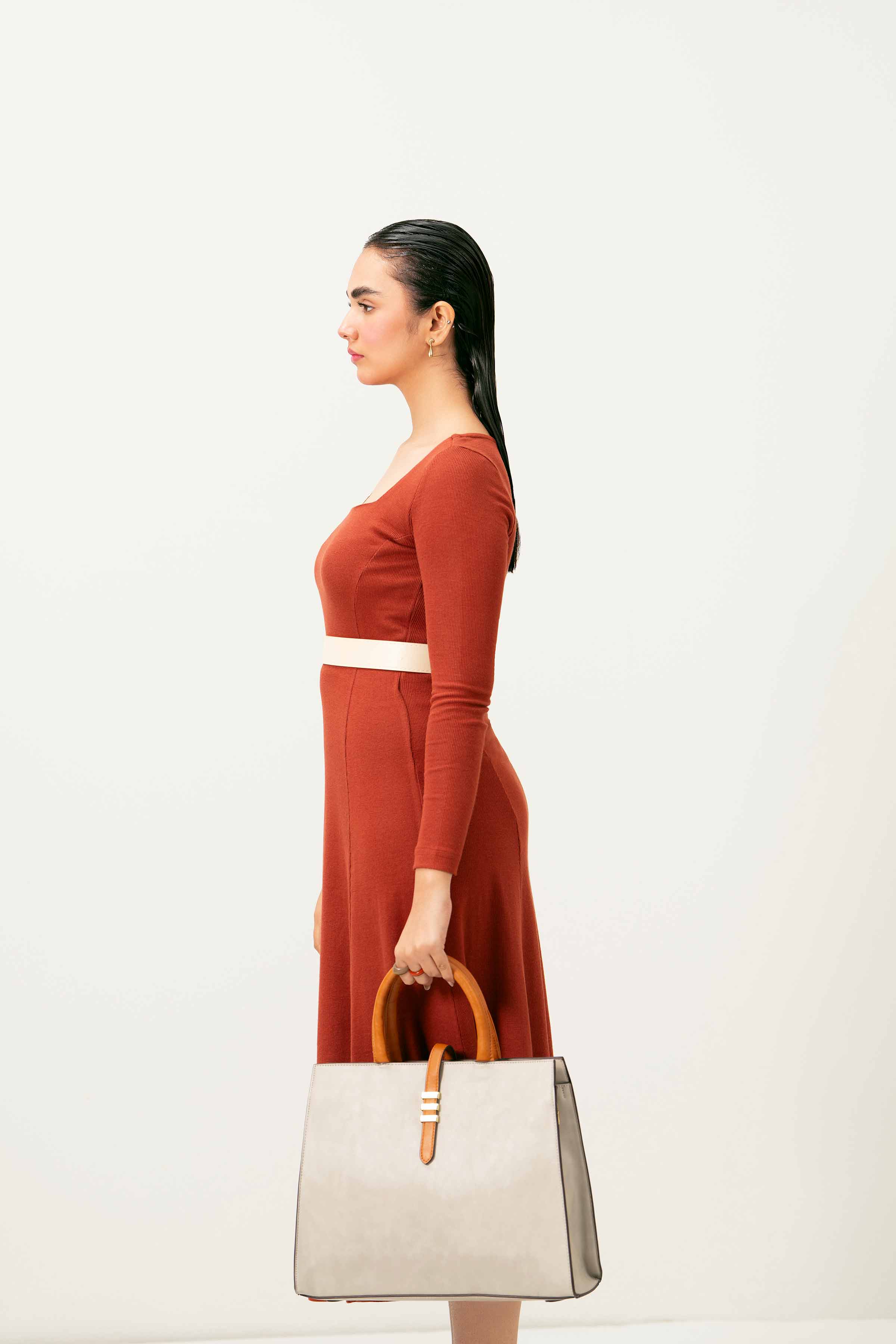 Grey Shoulder Bag-440922111 for Women - Fashion Collection | Nishat | Shop Online