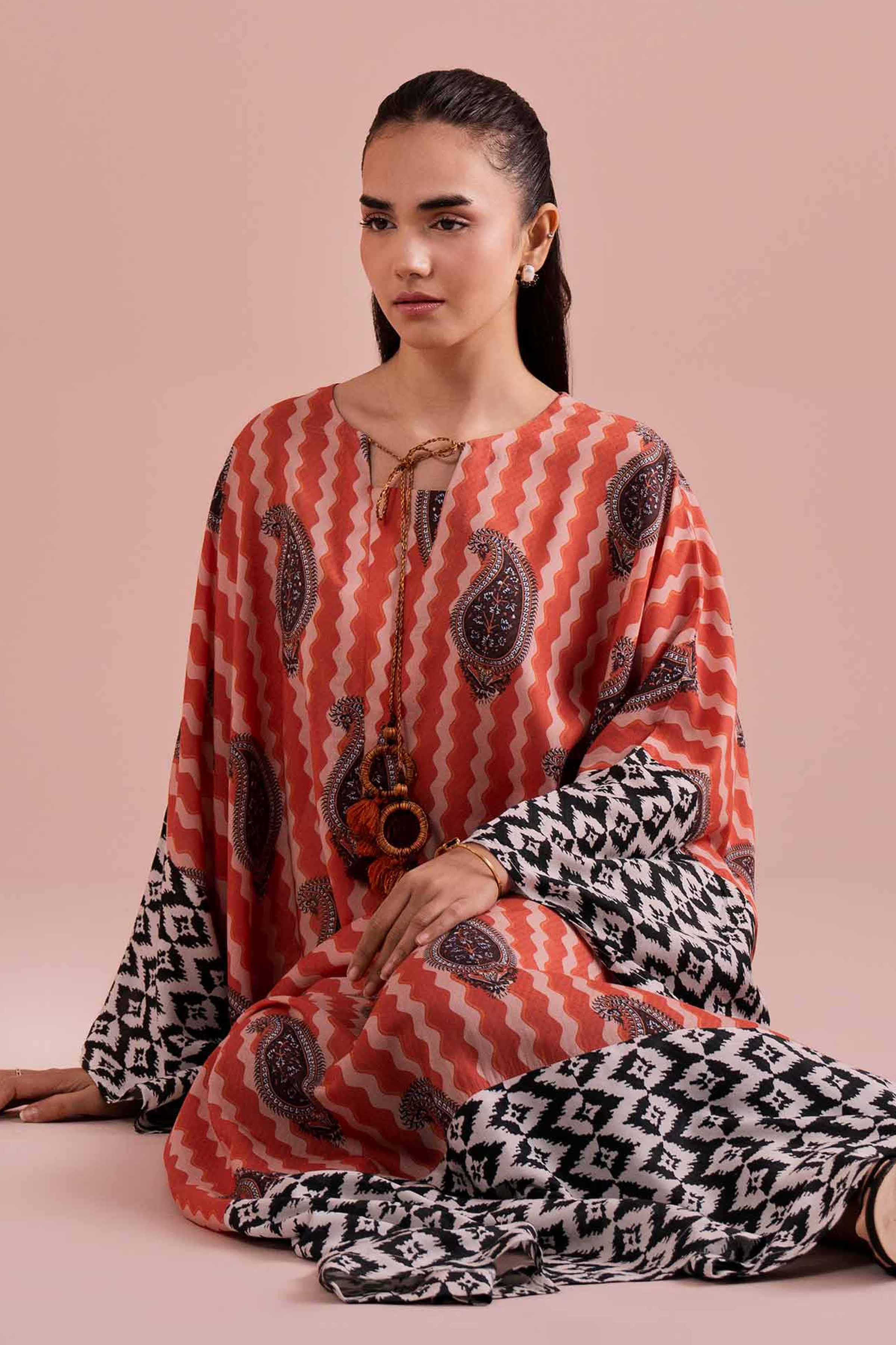 Printed Kaftan - FE26-33 for Women - Pret Collection | Nishat | Shop Online