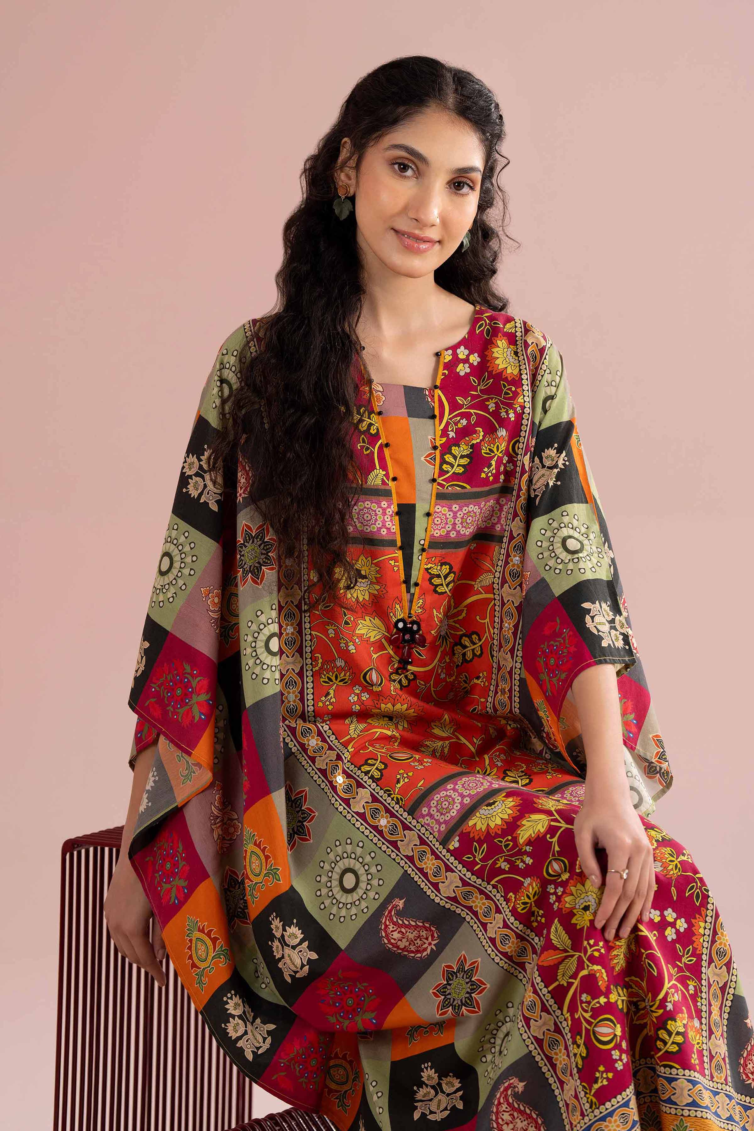Printed Embroidered Kaftan - FE26-65 for Women - Pret Collection | Nishat | Shop Online