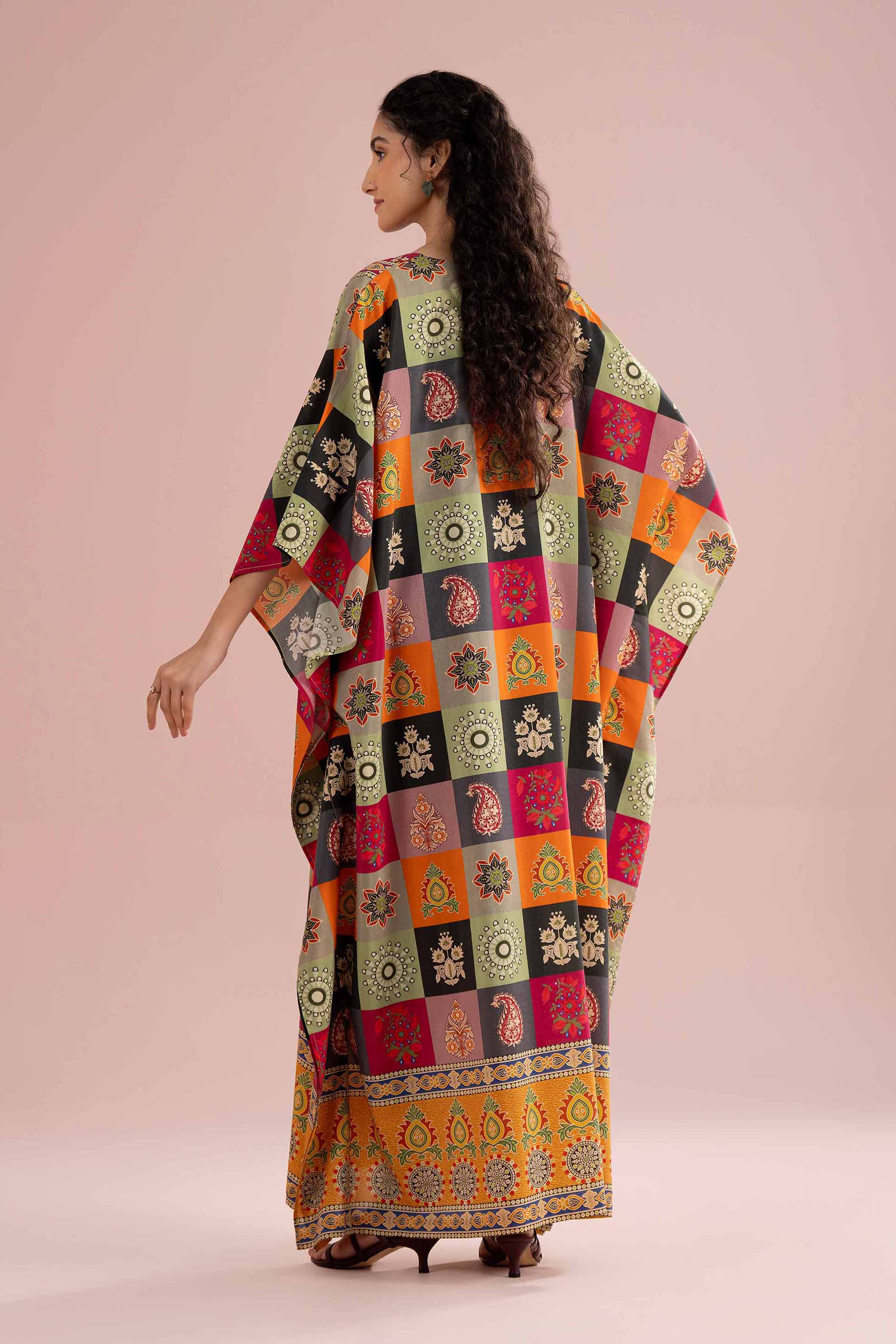 Printed Embroidered Kaftan - FE26-65 for Women - Pret Collection | Nishat | Shop Online