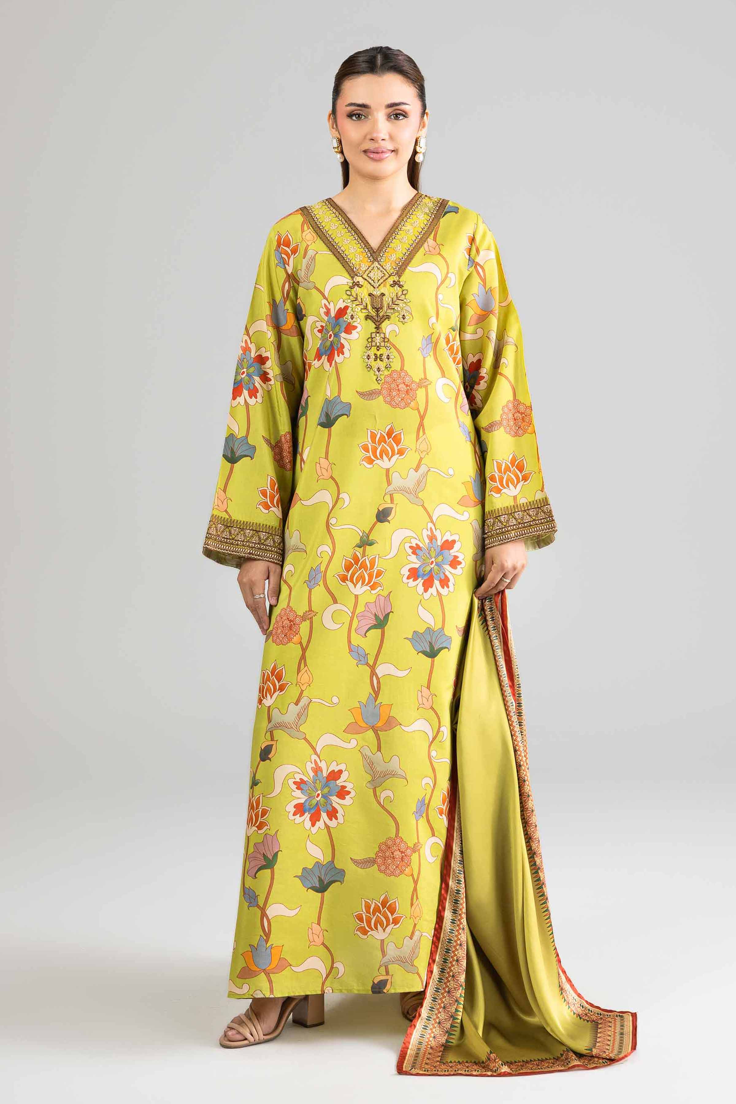 2 Piece - Printed Embroidered Dress - FE26-69