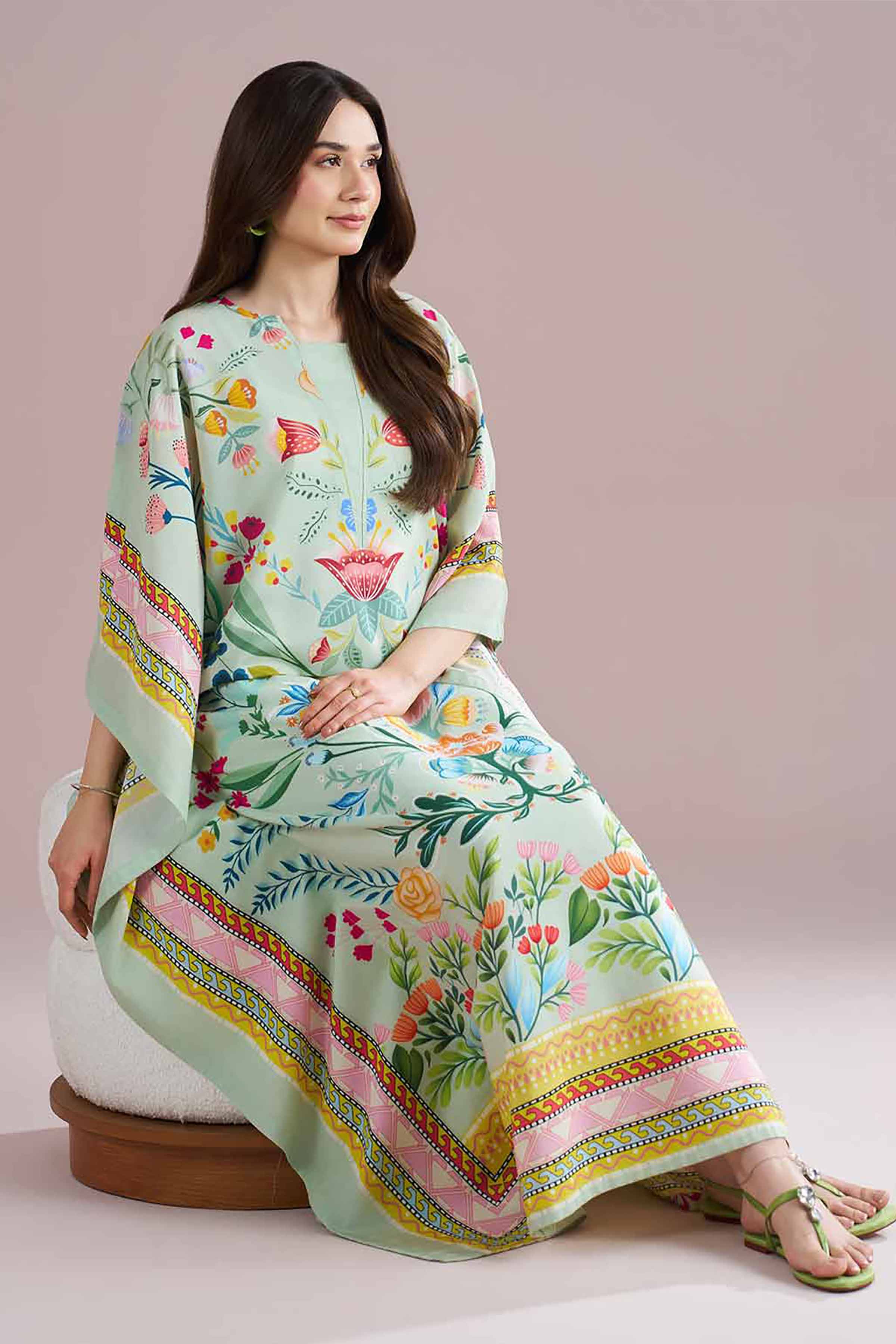 Printed Kaftan - FE26-74 for Women - Pret Collection | Nishat | Shop Online
