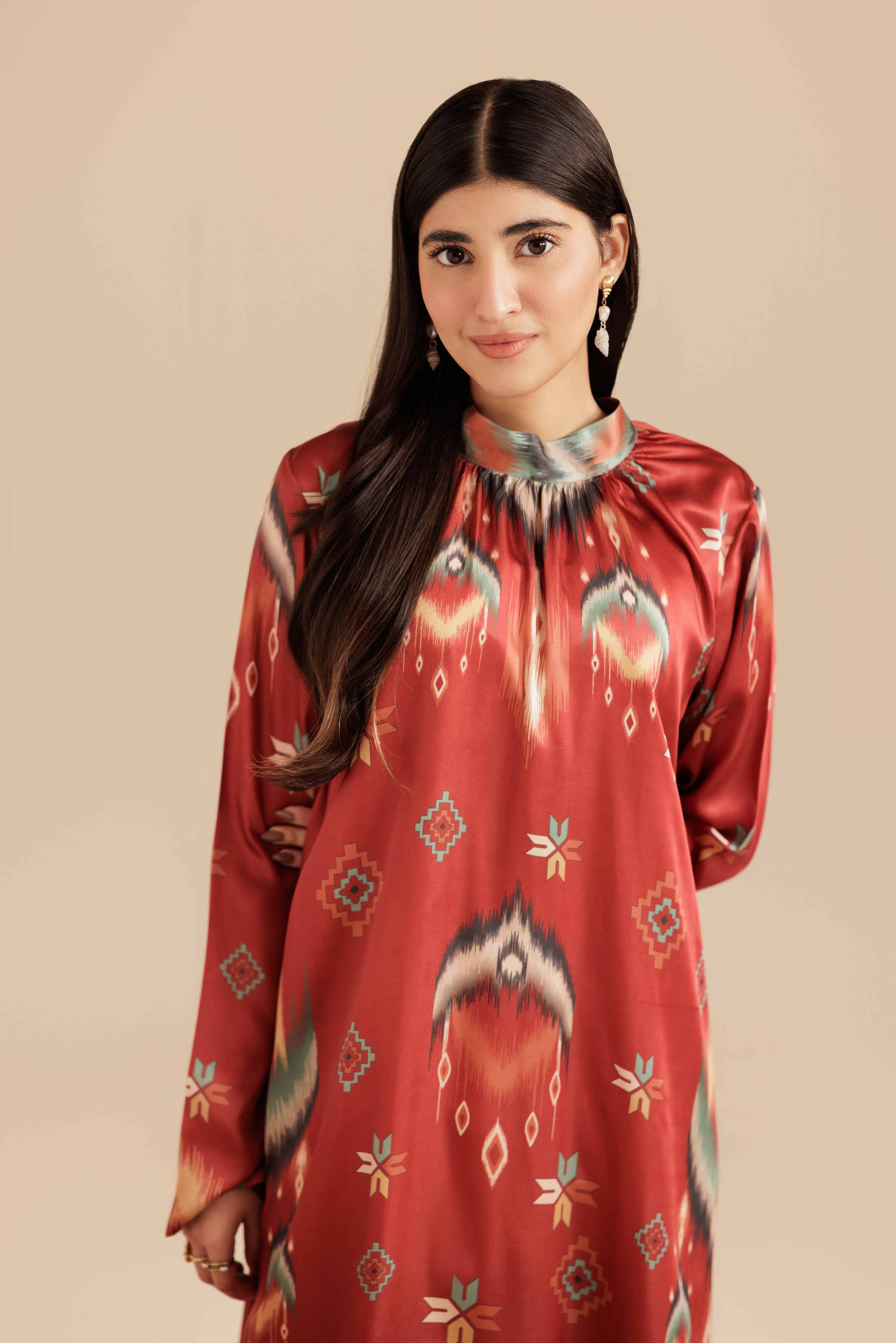 Printed Dress - FS25-47 for Women - Pret Collection | Nishat | Shop Online