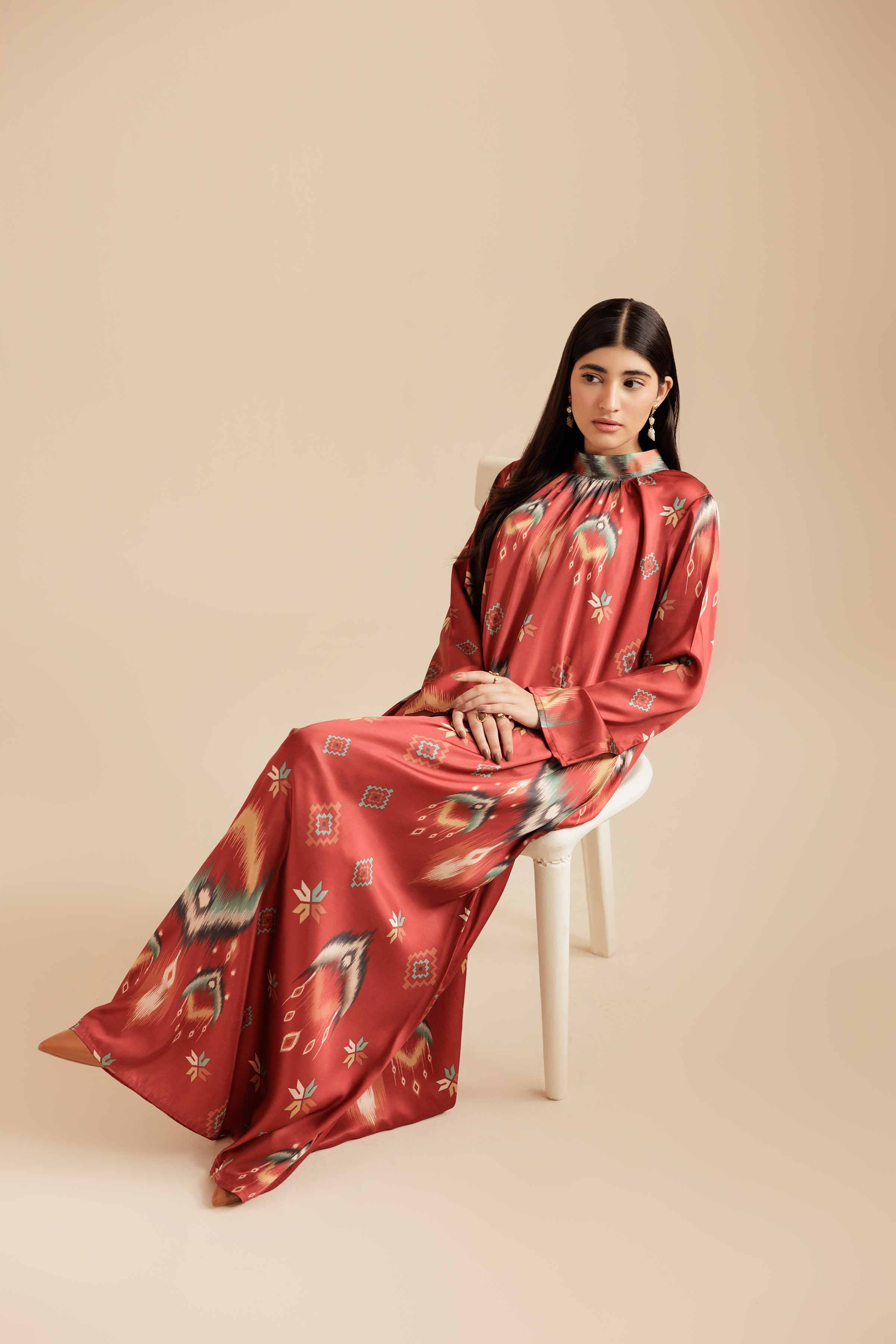 Printed Dress - FS25-47 for Women - Pret Collection | Nishat | Shop Online