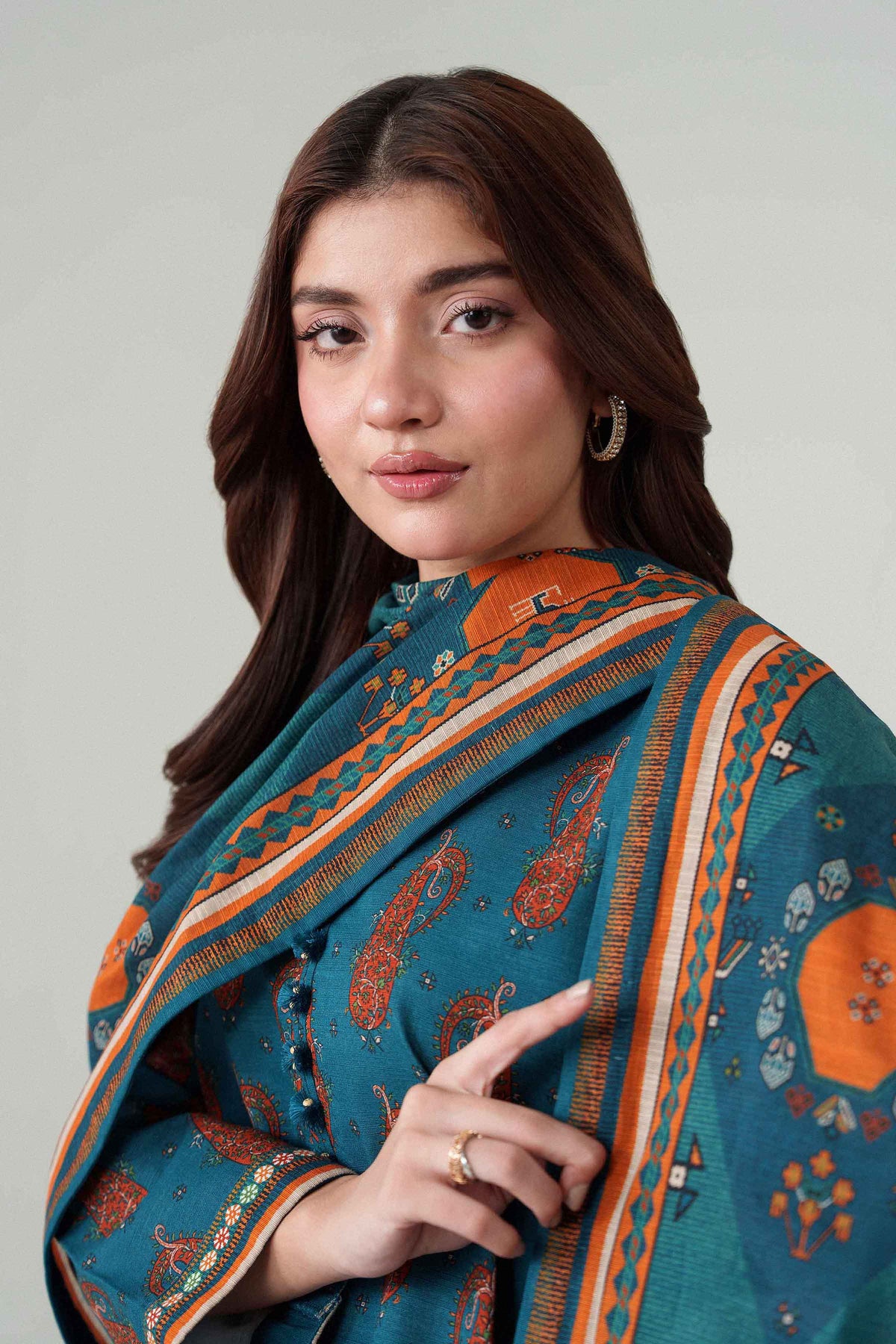 3 Piece - Dyed Printed Loose Fabric - 42604060