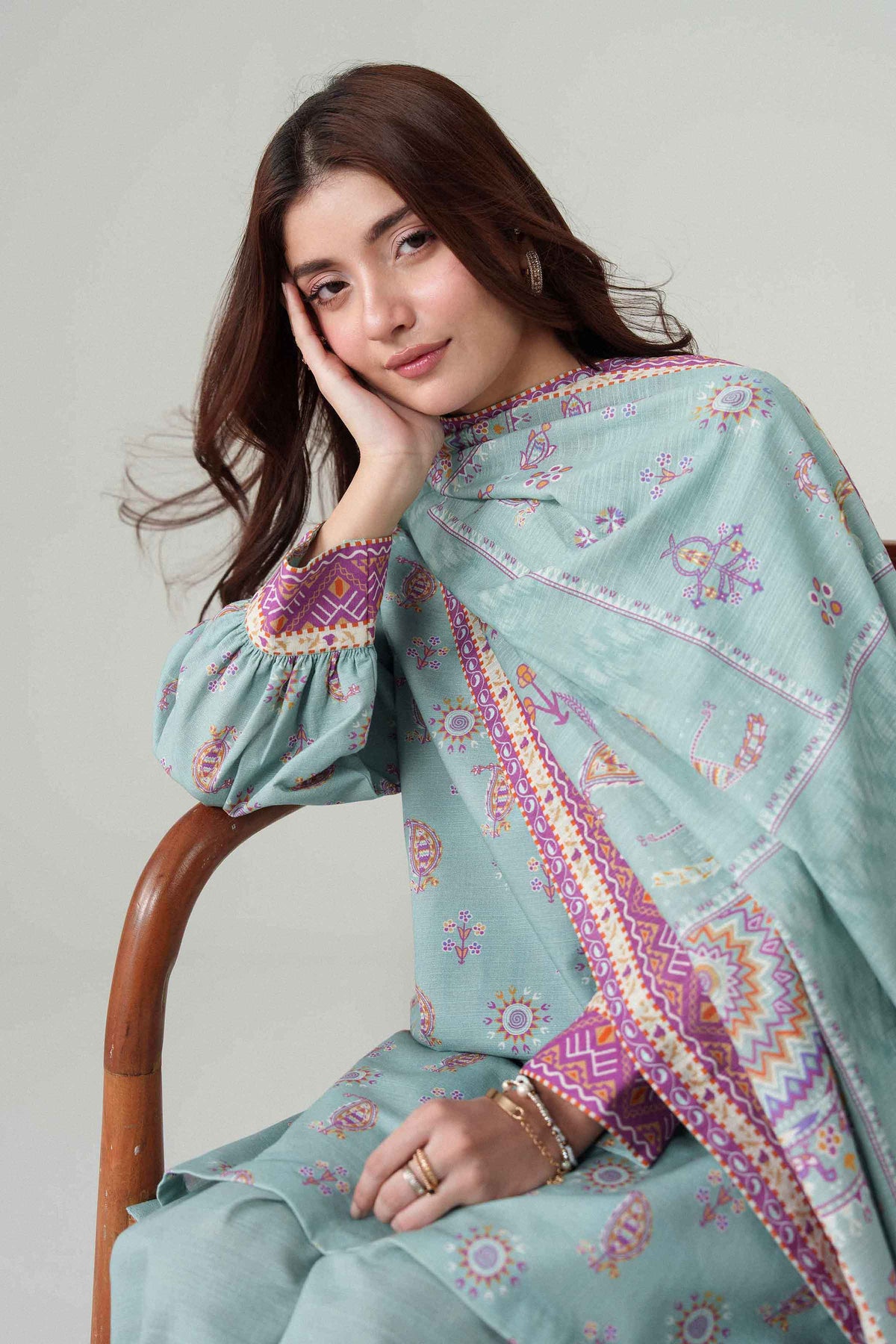 3 Piece - Dyed Printed Loose Fabric - 42604072