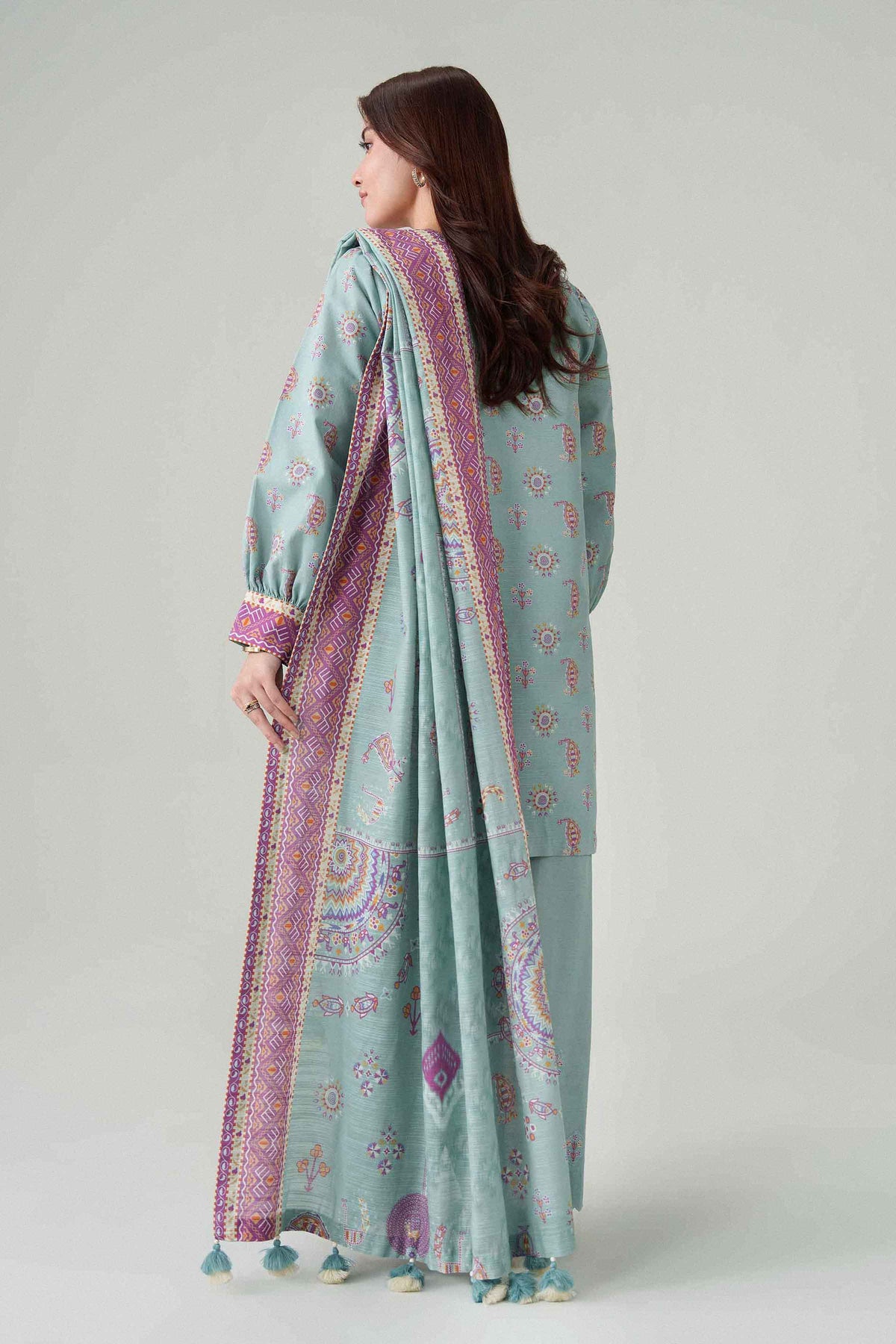 3 Piece - Dyed Printed Loose Fabric - 42604072