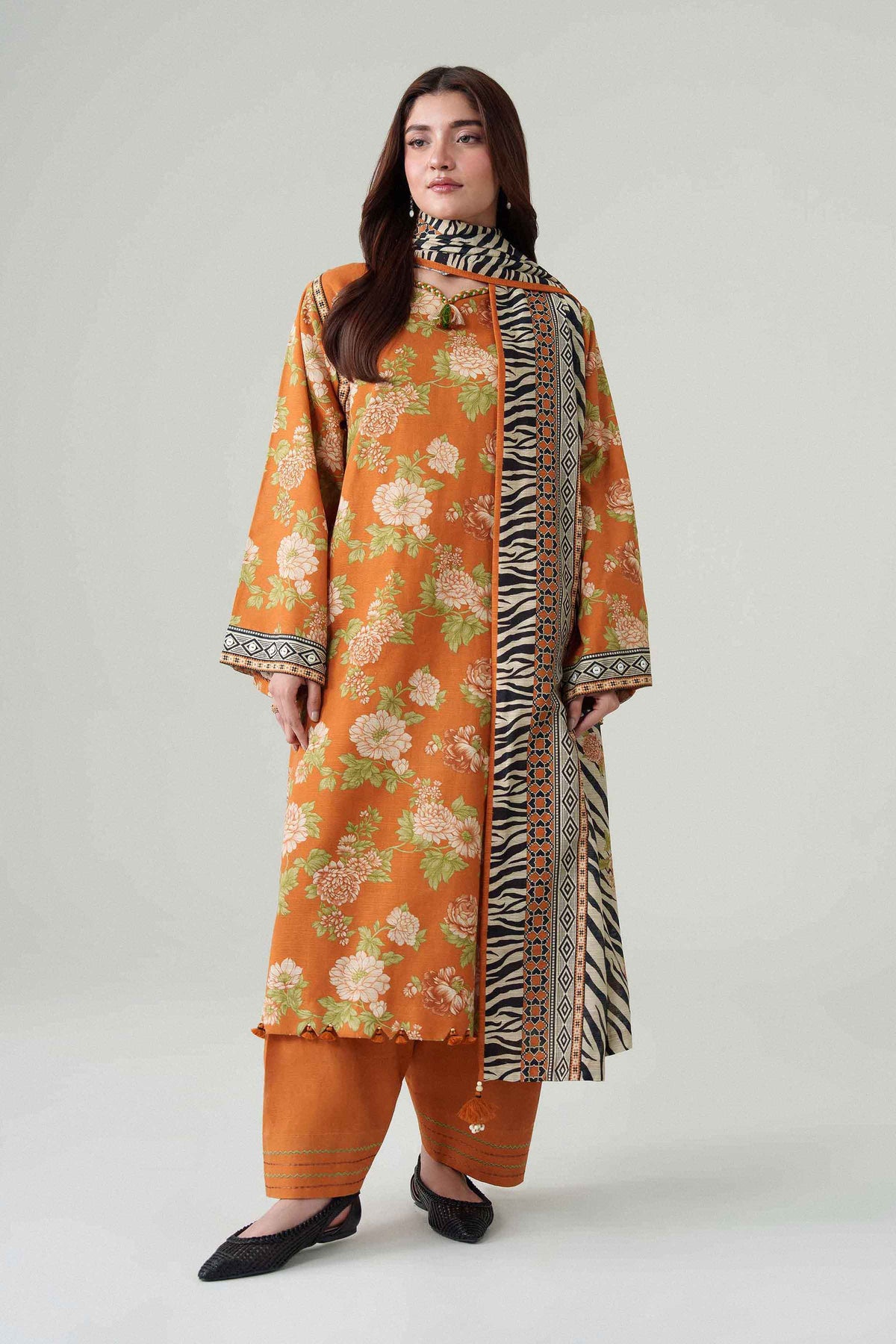 3 Piece - Dyed Printed Loose Fabric - 42604074
