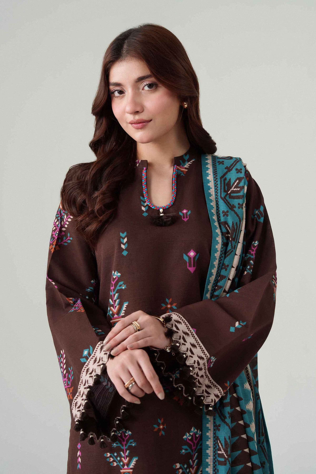 3 Piece - Dyed Printed Loose Fabric - 42604077
