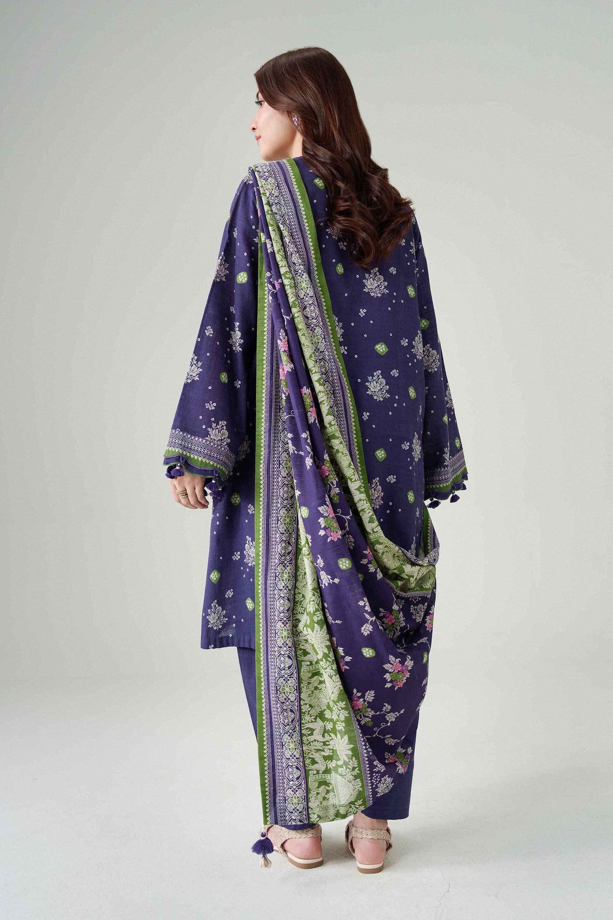 3 Piece - Dyed Printed Loose Fabric - 42604086
