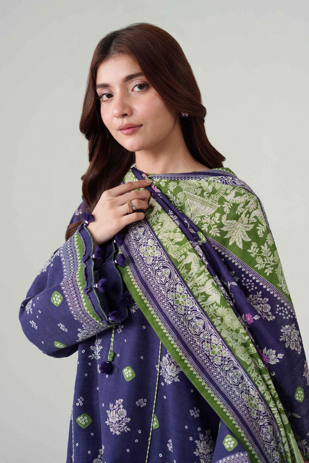 3 Piece - Dyed Printed Loose Fabric - 42604086