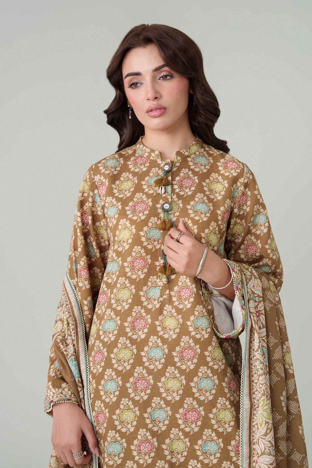 3 Piece - Dyed Printed Loose Fabric - 42604087