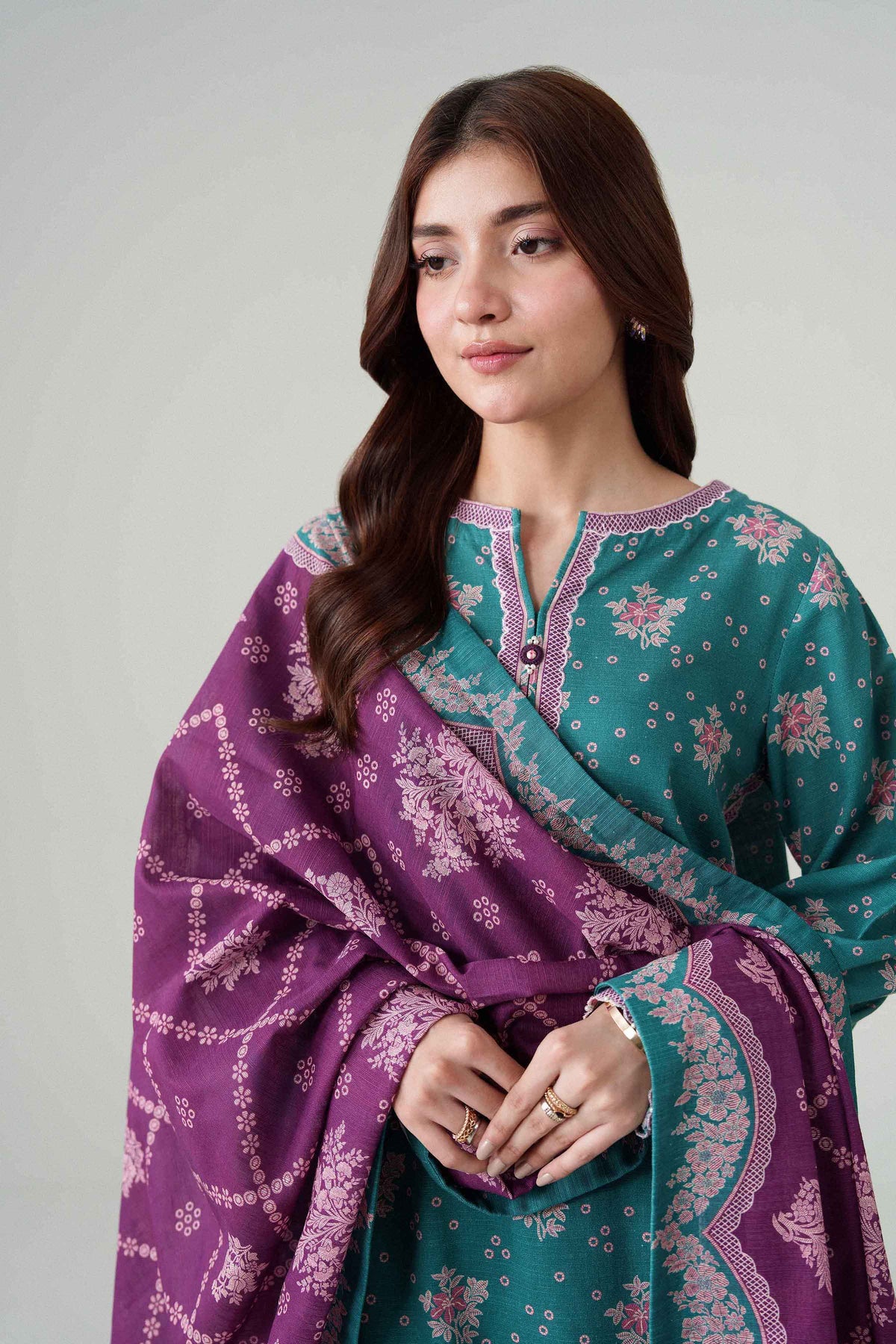 3 Piece - Dyed Printed Loose Fabric - 42604089