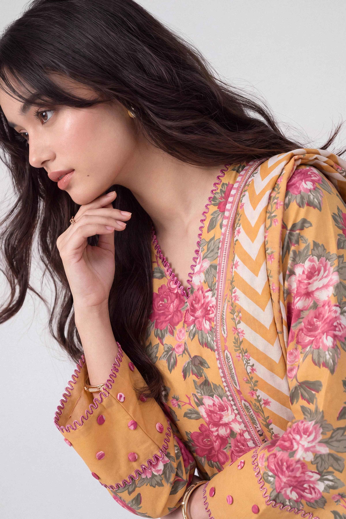3 Piece - Dyed Printed Loose Fabric - 42604048 for Women - Fredoom To Buy Collection | Nishat | Shop Online