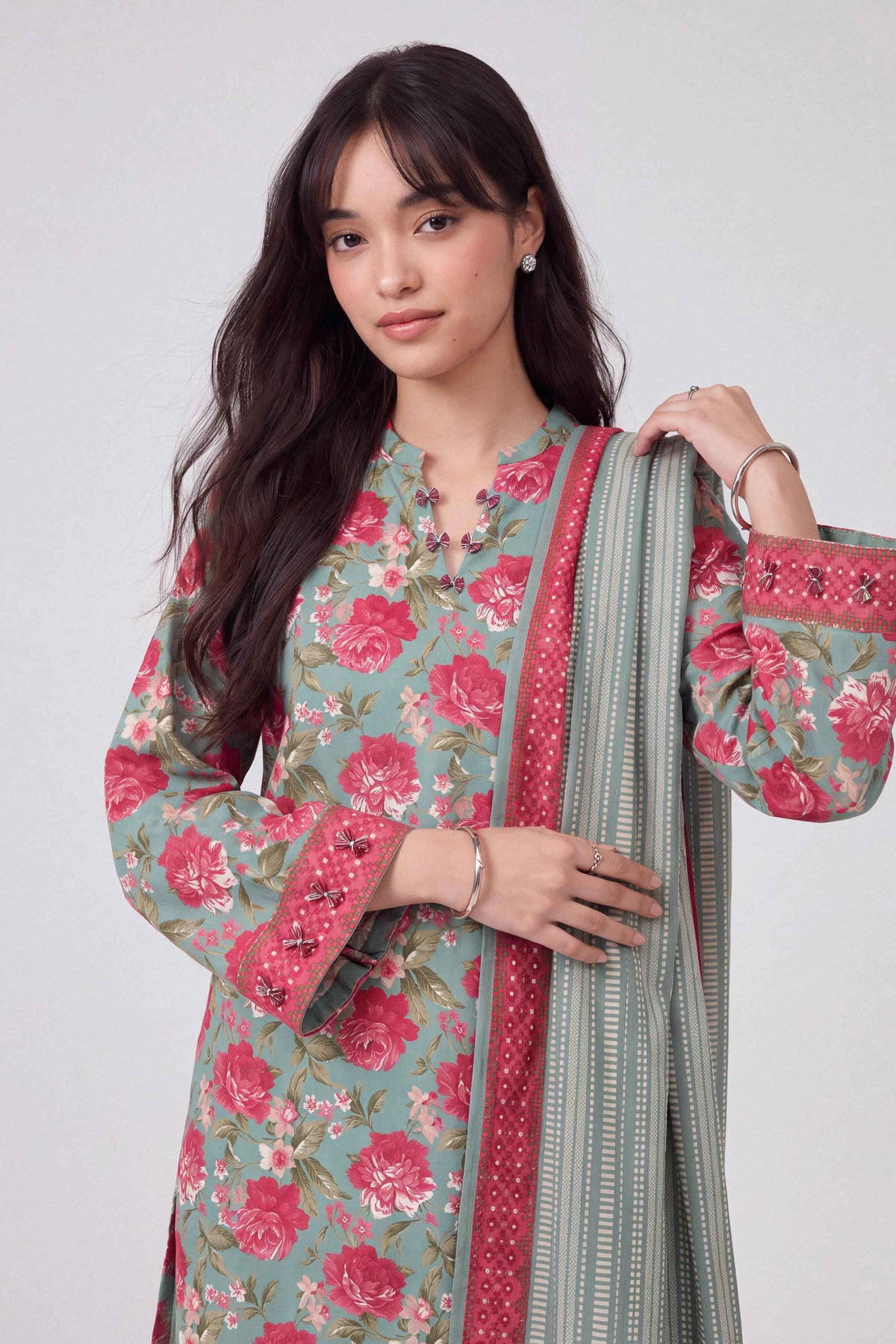 3 Piece - Dyed Printed Loose Fabric - 42604050 for Women - Fredoom To Buy Collection | Nishat | Shop Online