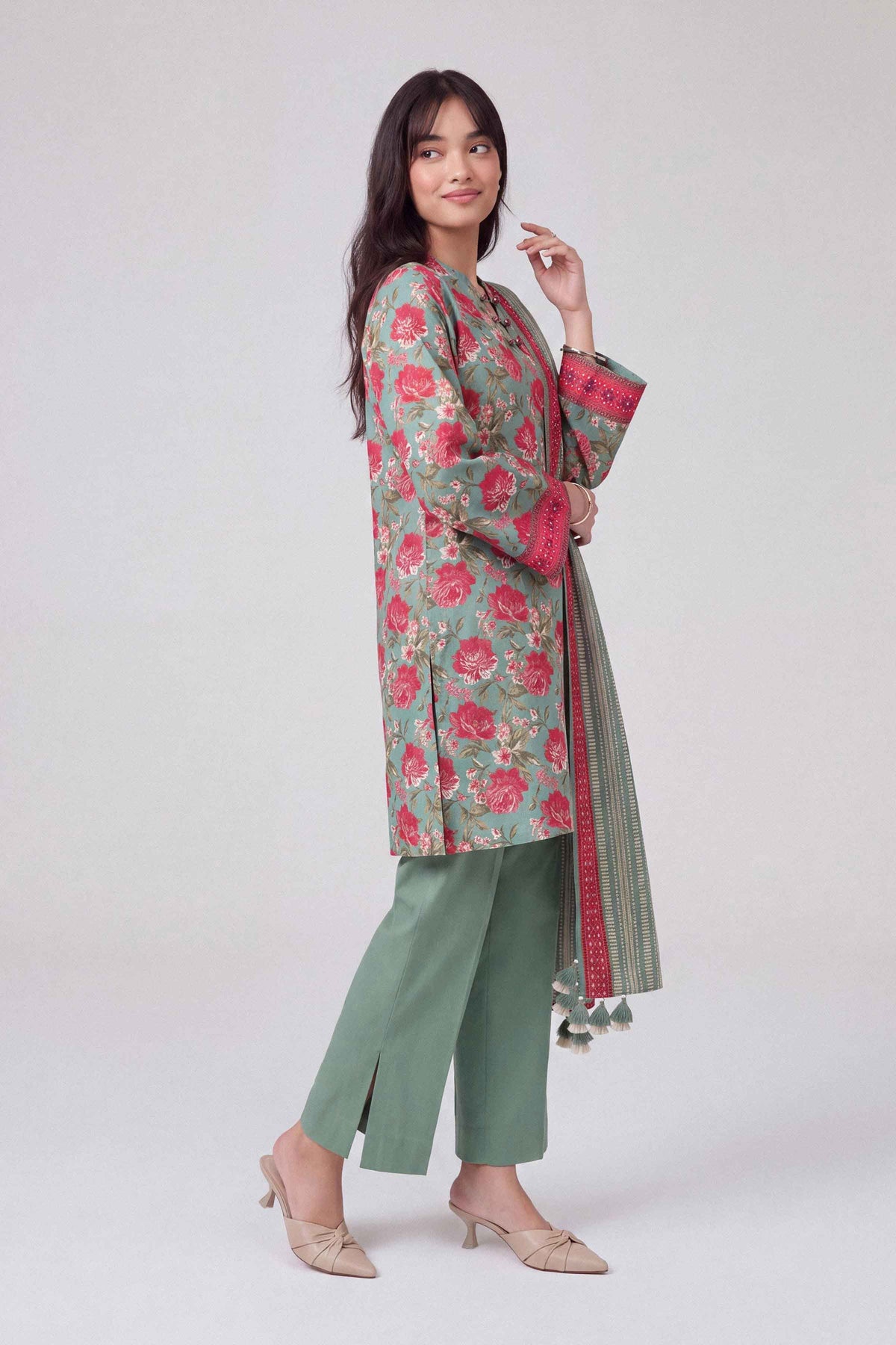 3 Piece - Dyed Printed Loose Fabric - 42604050 for Women - Fredoom To Buy Collection | Nishat | Shop Online