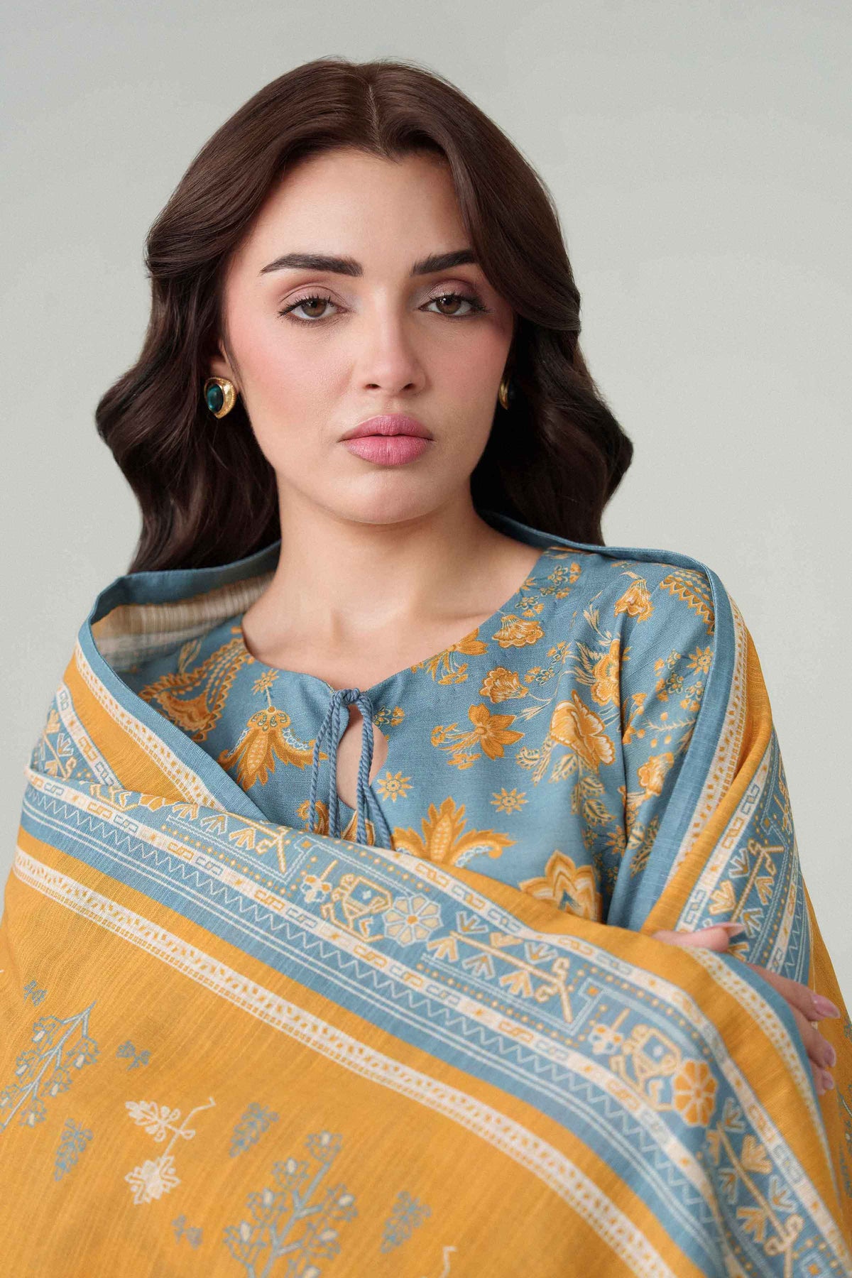 3 Piece - Dyed Printed Loose Fabric - 42604063