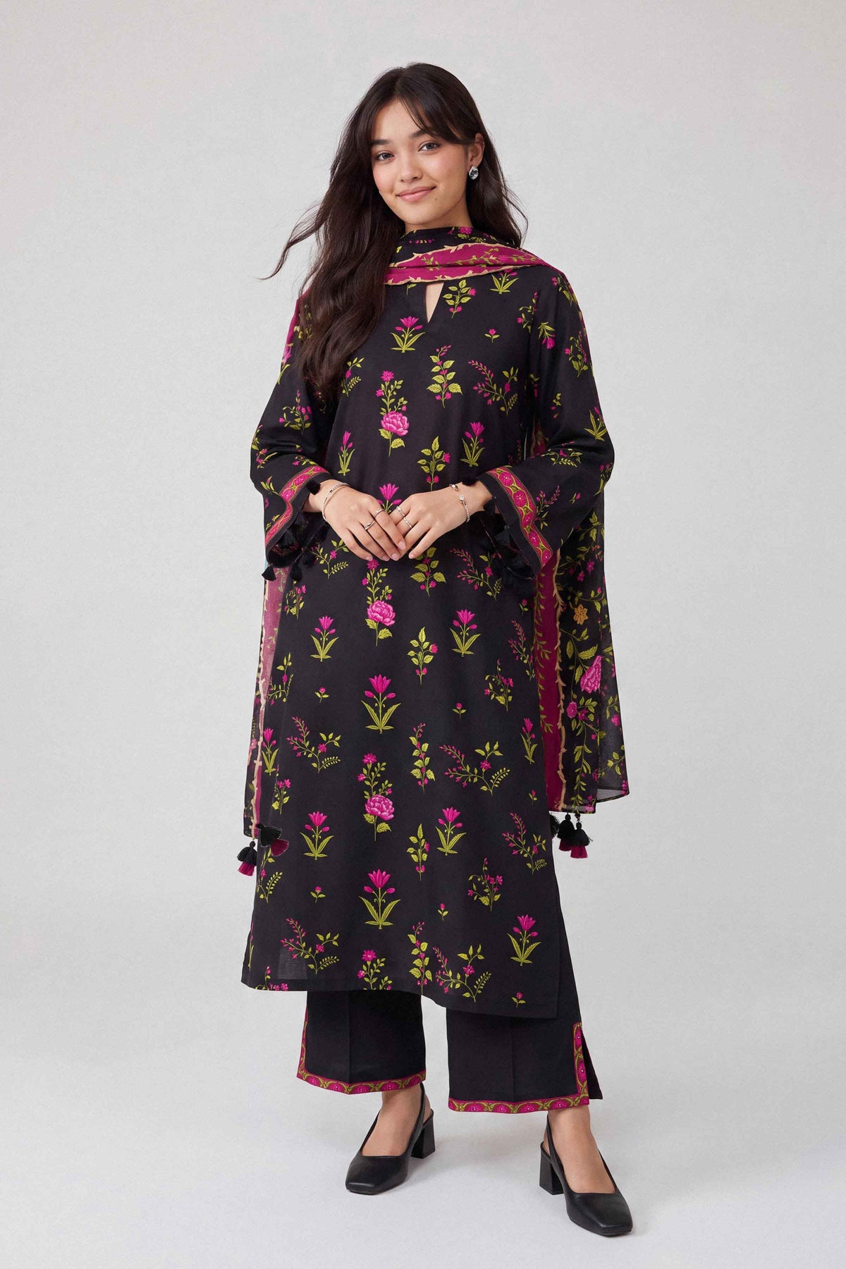 3 Piece - Dyed Printed Loose Fabric - 42604056 for Women - Fredoom To Buy Collection | Nishat | Shop Online