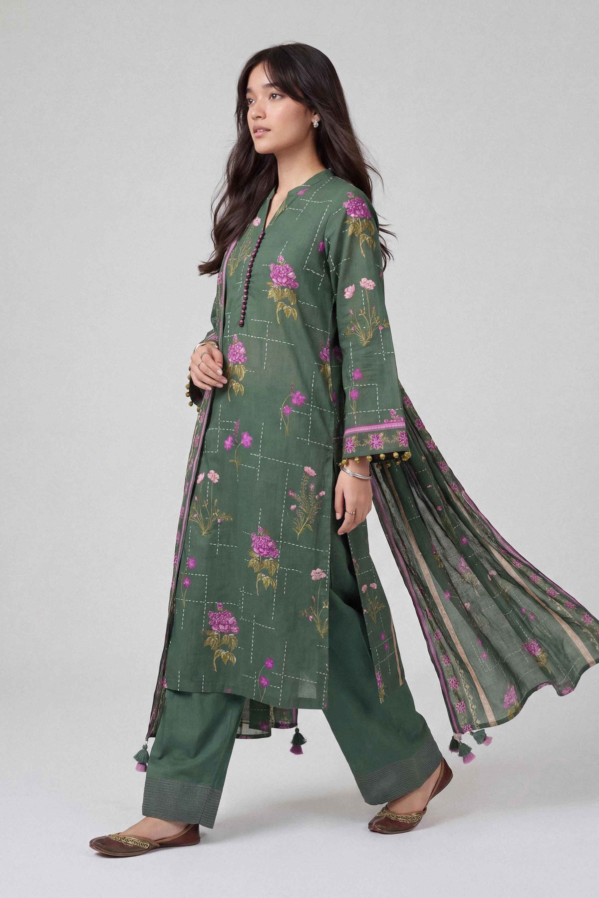 3 Piece - Dyed Printed Loose Fabric - 42604058 for Women - Fredoom To Buy Collection | Nishat | Shop Online