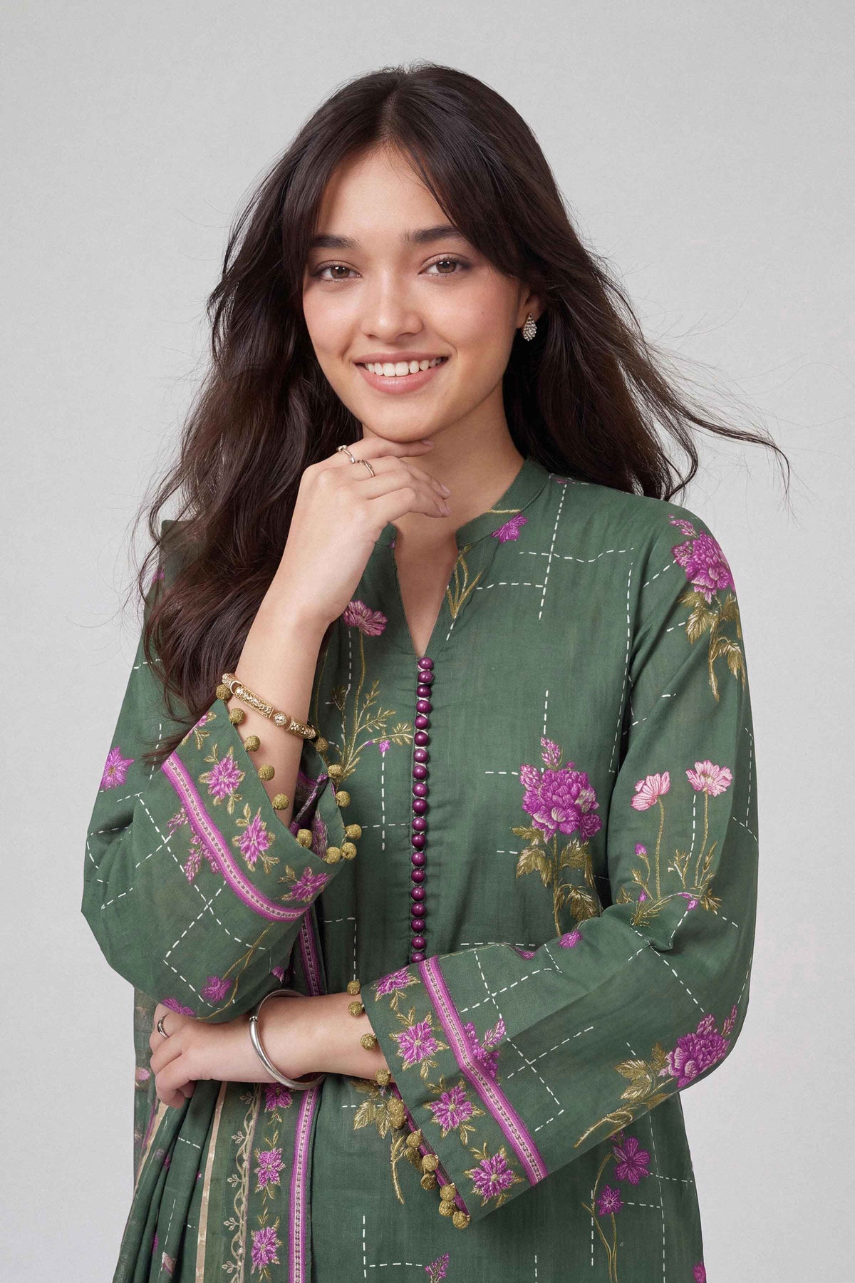 3 Piece - Dyed Printed Loose Fabric - 42604058 for Women - Fredoom To Buy Collection | Nishat | Shop Online