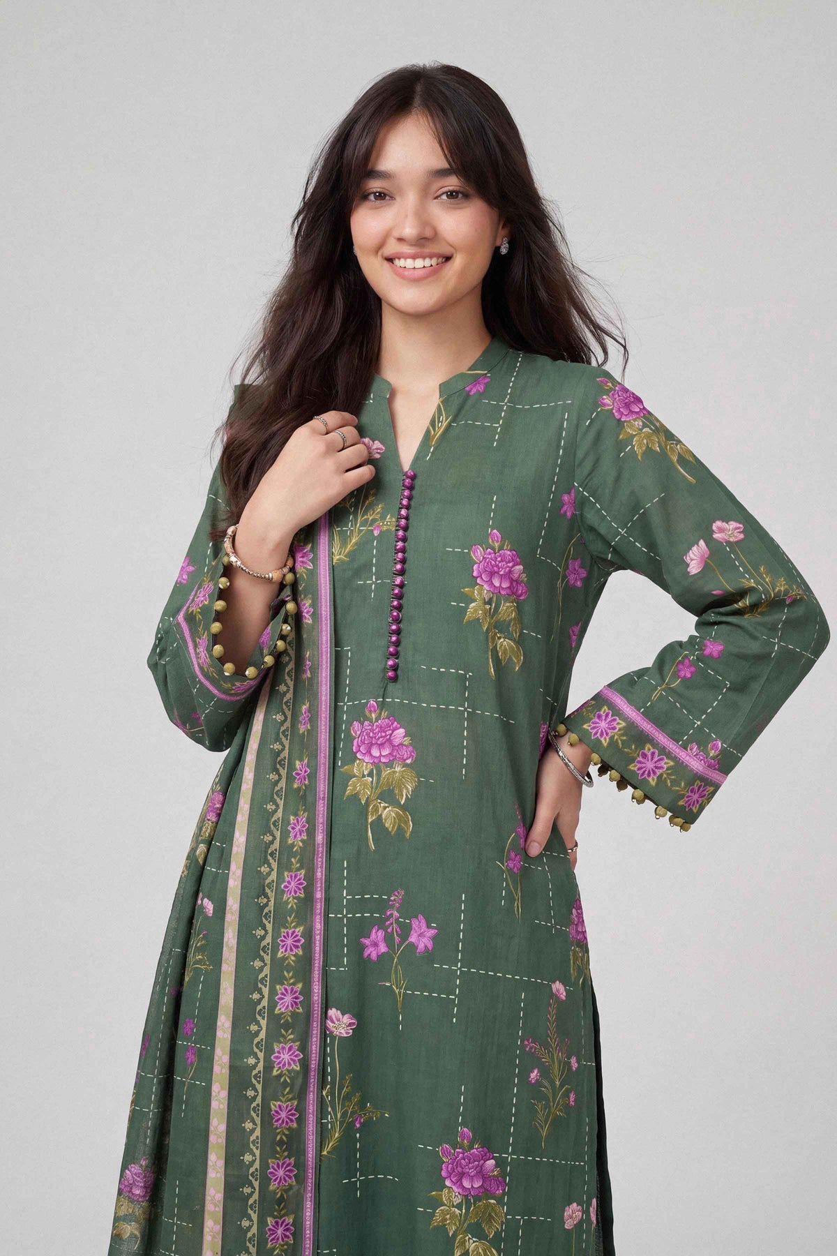 3 Piece - Dyed Printed Loose Fabric - 42604058 for Women - Fredoom To Buy Collection | Nishat | Shop Online