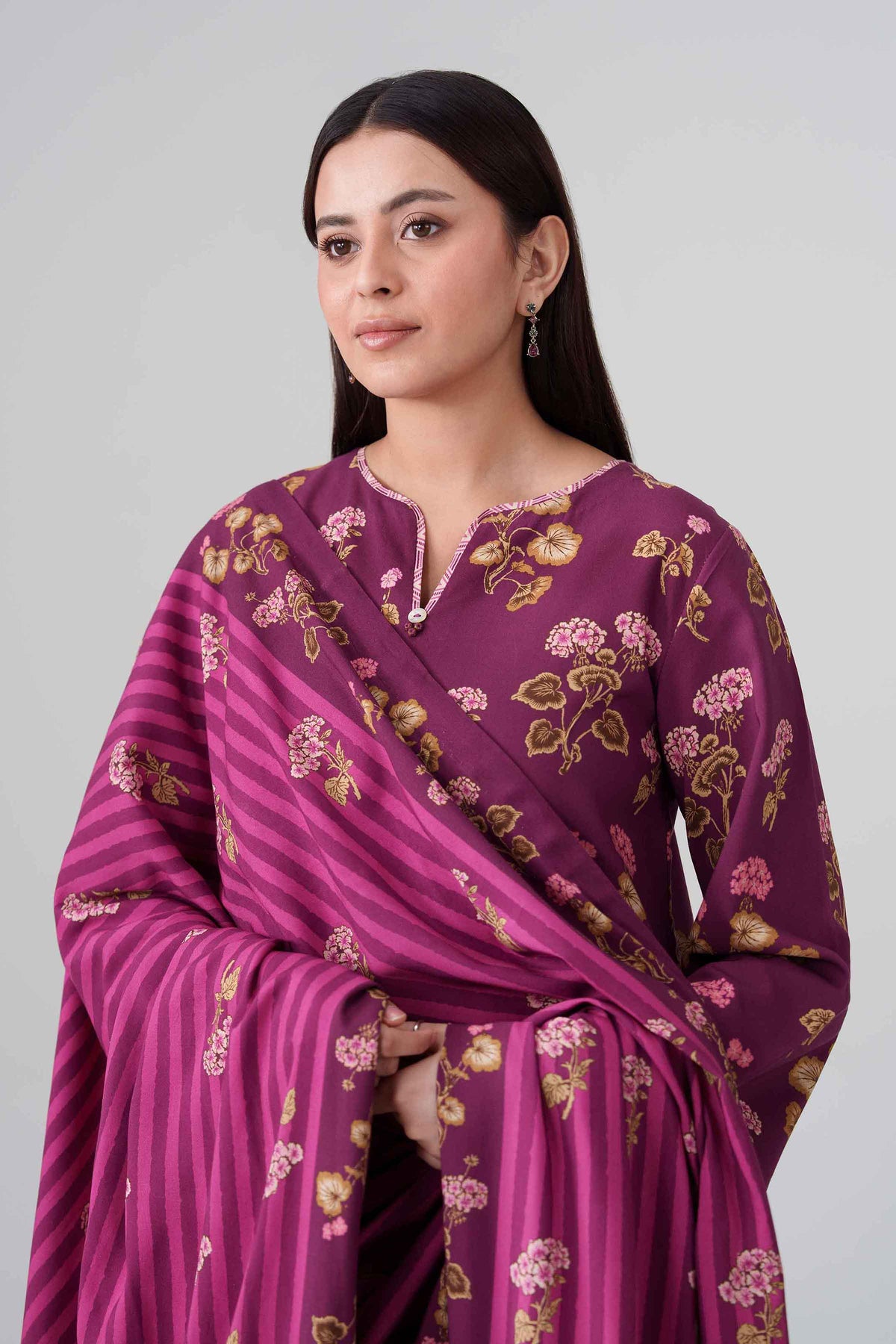 3 Piece - Digital Dyed Printed Loose Fabric - 42604091