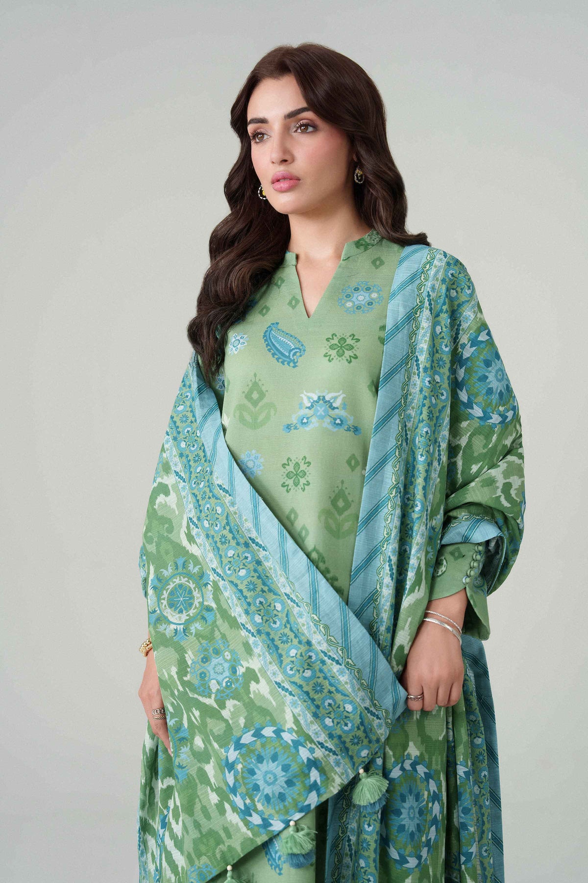 3 Piece - Dyed Printed Loose Fabric - 42604067