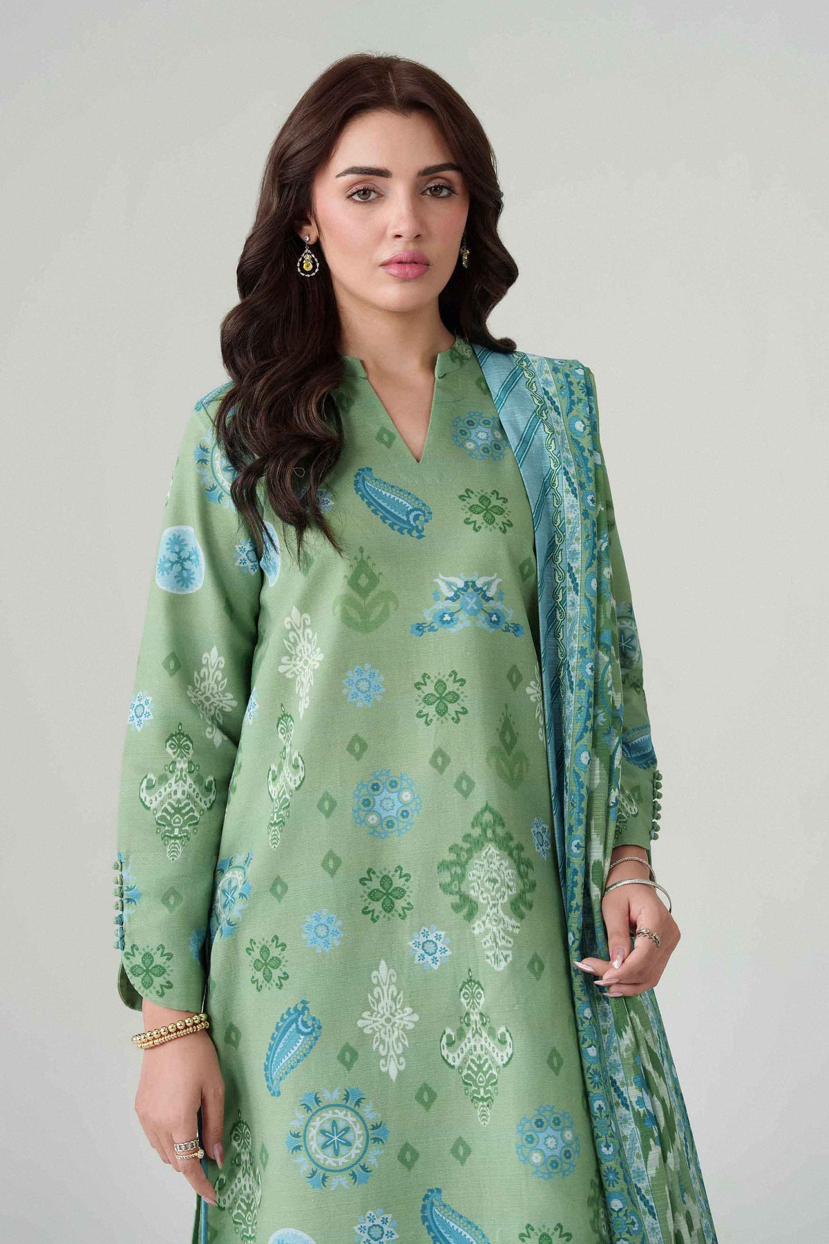 3 Piece - Dyed Printed Loose Fabric - 42604067