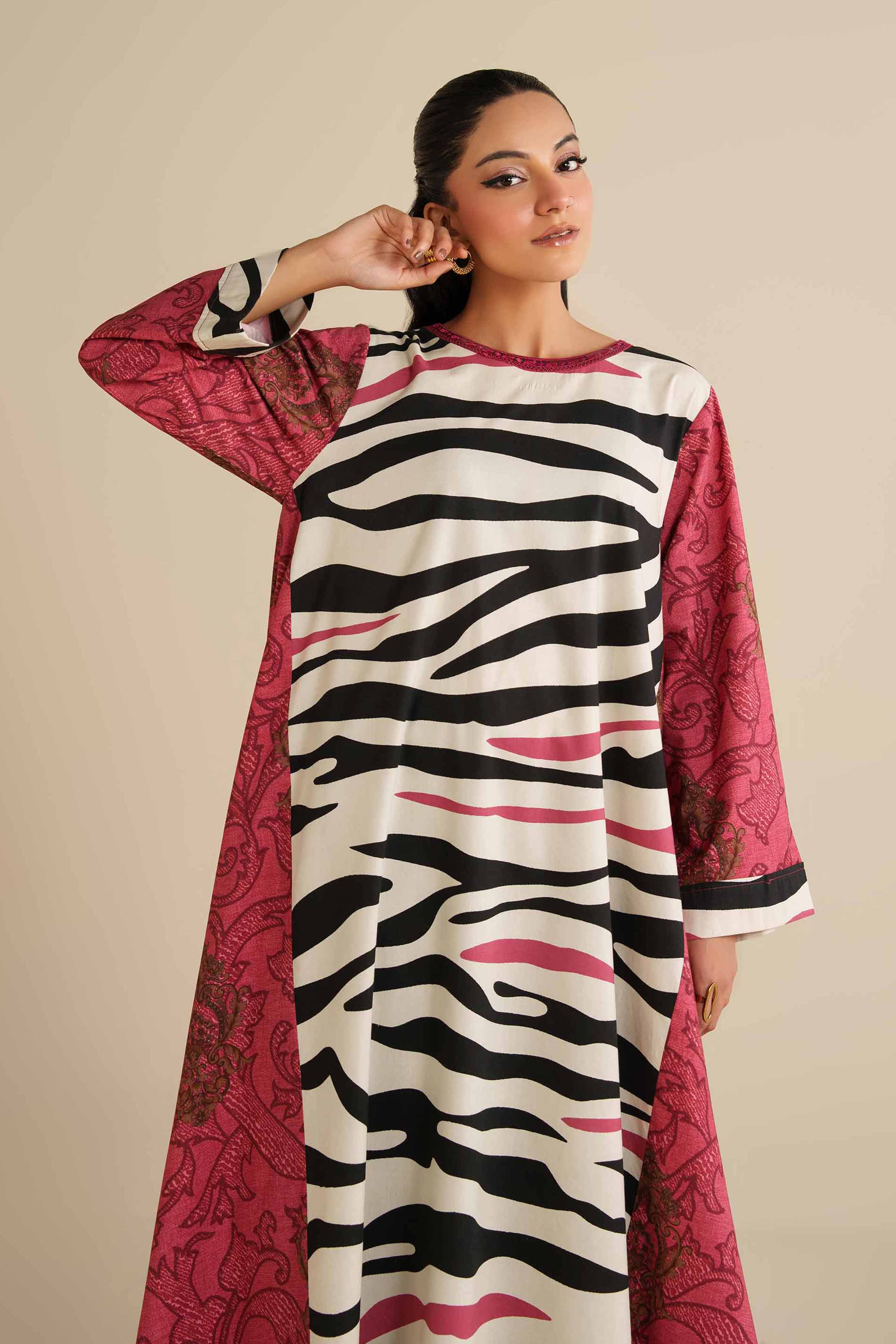 Printed Dress - FW25-12 for Women - Pret Collection | Nishat | Shop Online