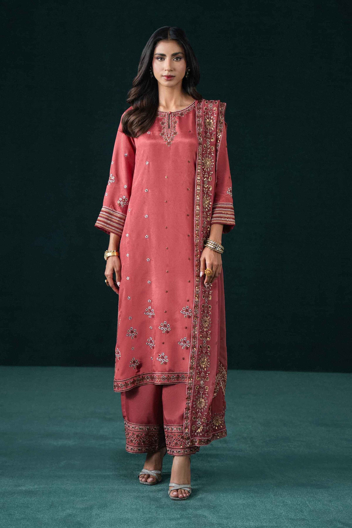 3 Piece - Embroidered Suit - KBS26-77