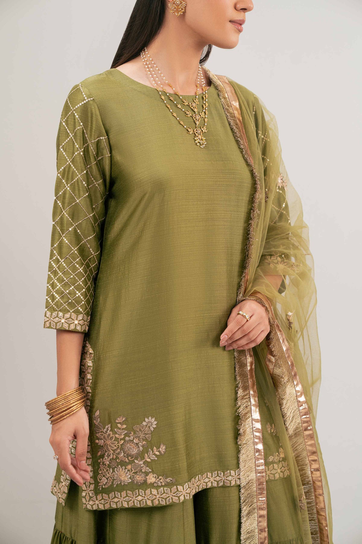 3 Piece - Embroidered Suit - KBW25-34