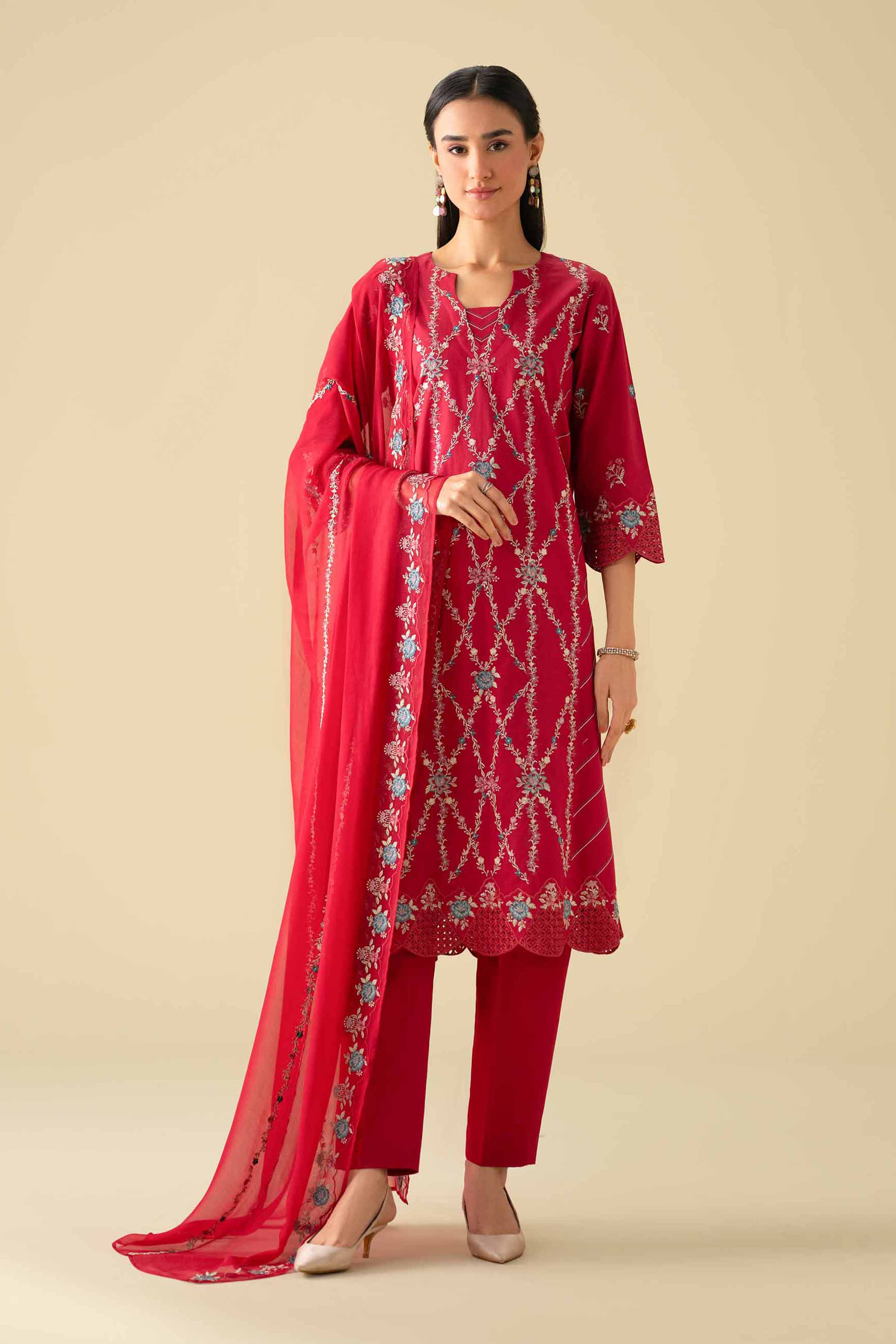3 Piece - Embroidered Suit - KFE26-100 for Women - Pret Collection | Nishat | Shop Online