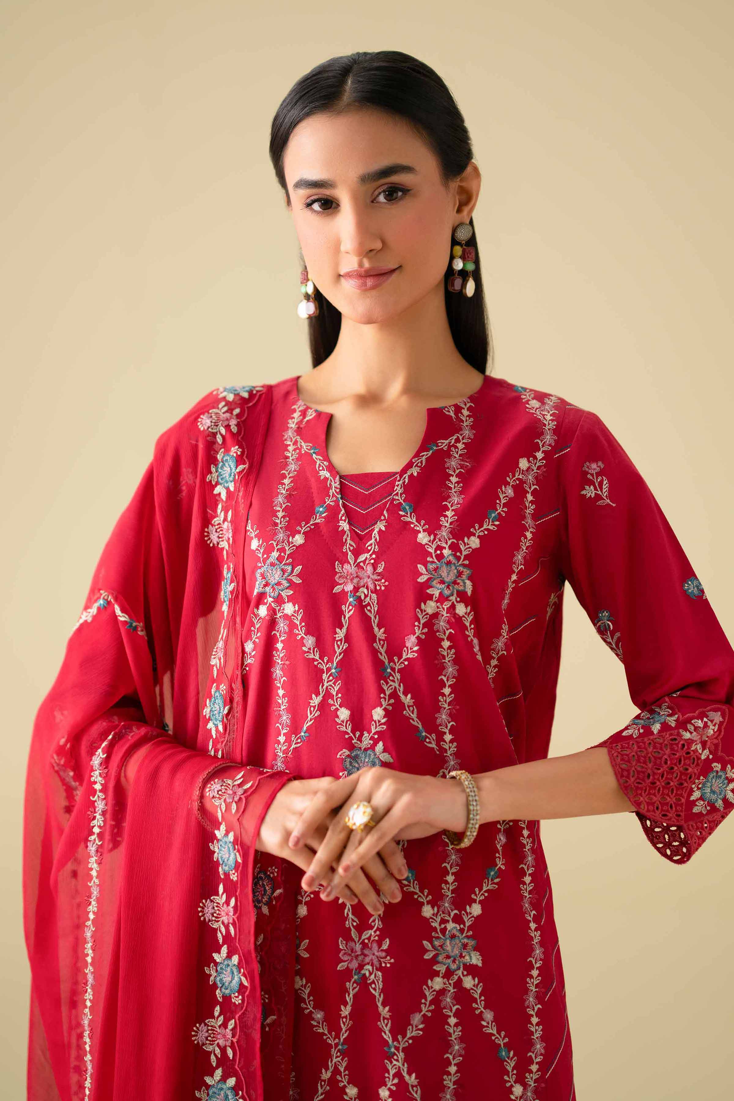 3 Piece - Embroidered Suit - KFE26-100 for Women - Pret Collection | Nishat | Shop Online