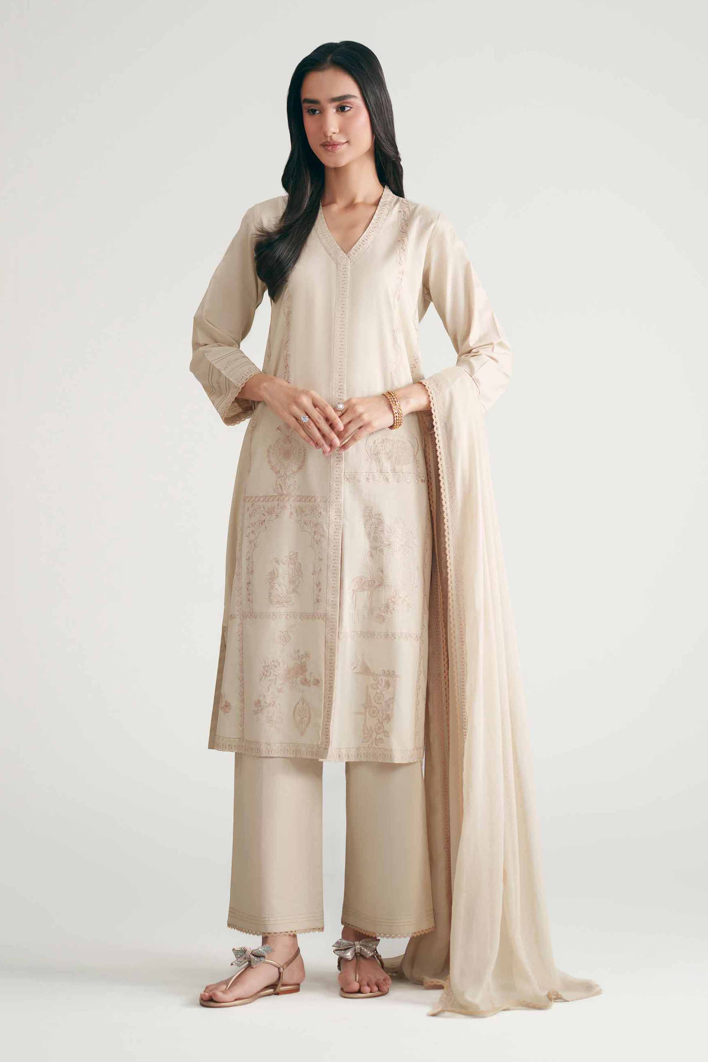 3 Piece - Embroidered Suit - KFE26-104