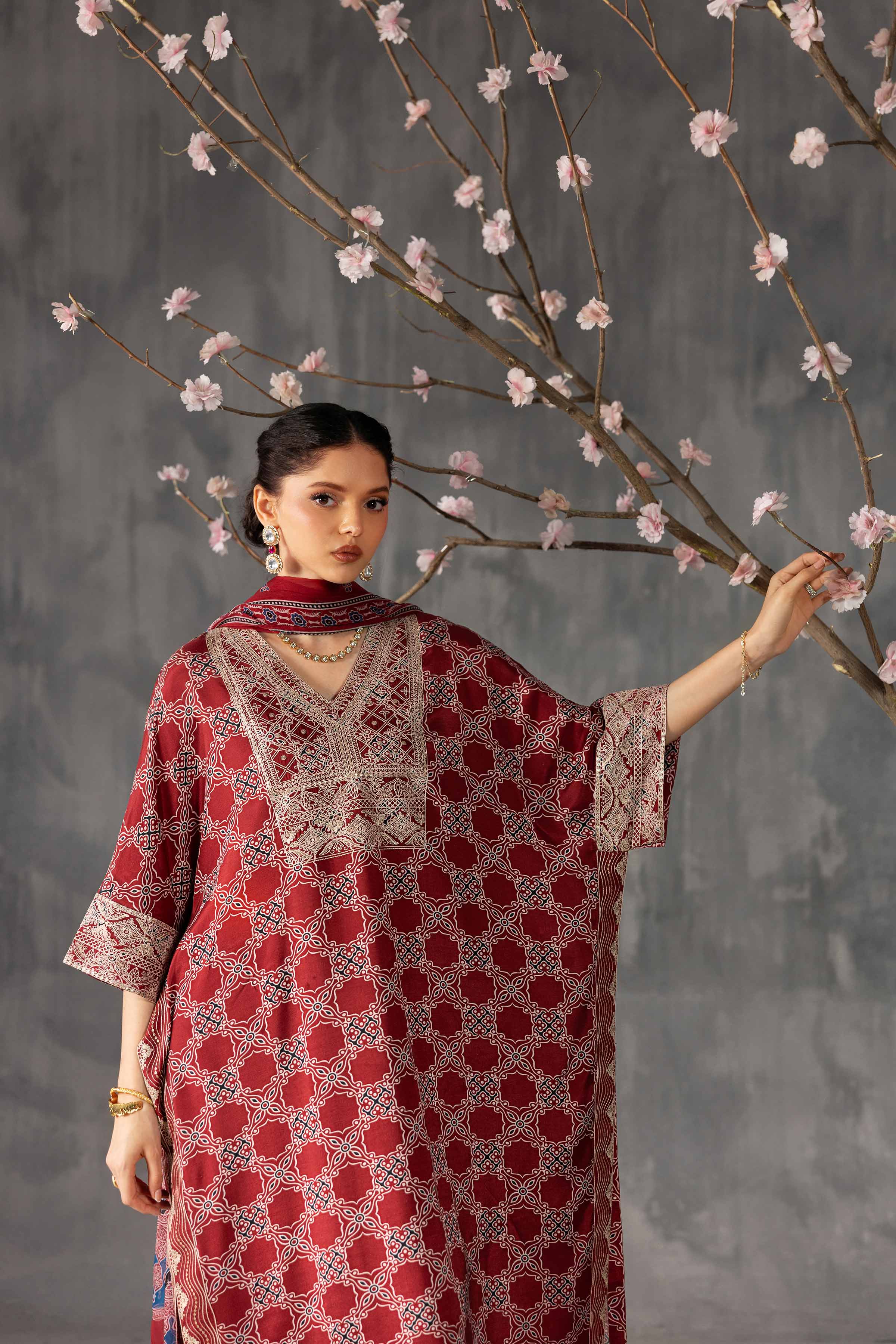 3 Piece - Printed Embroidered Suit - KFE26-108