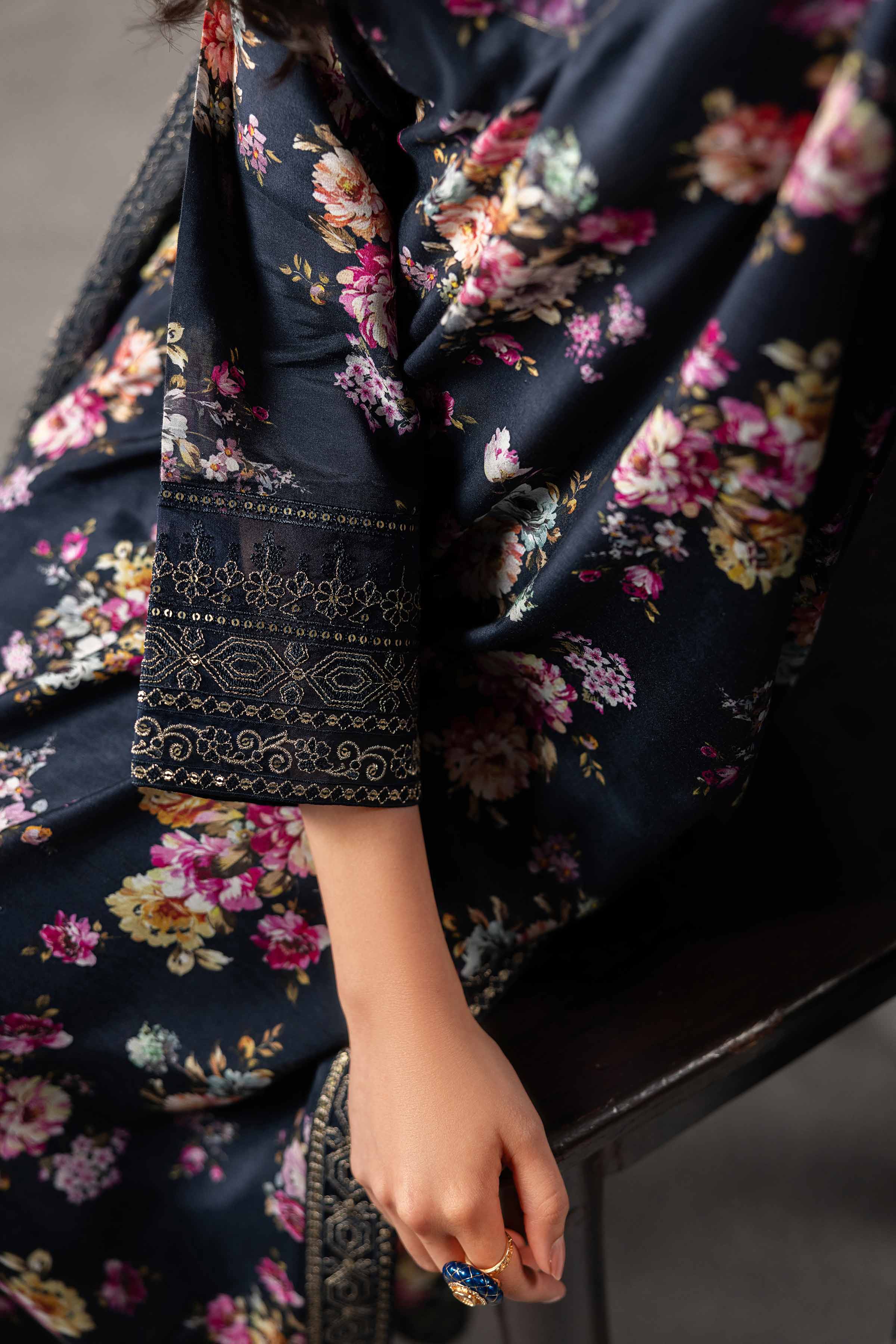 3 Piece - Printed Embroidered Suit - KFE26-118