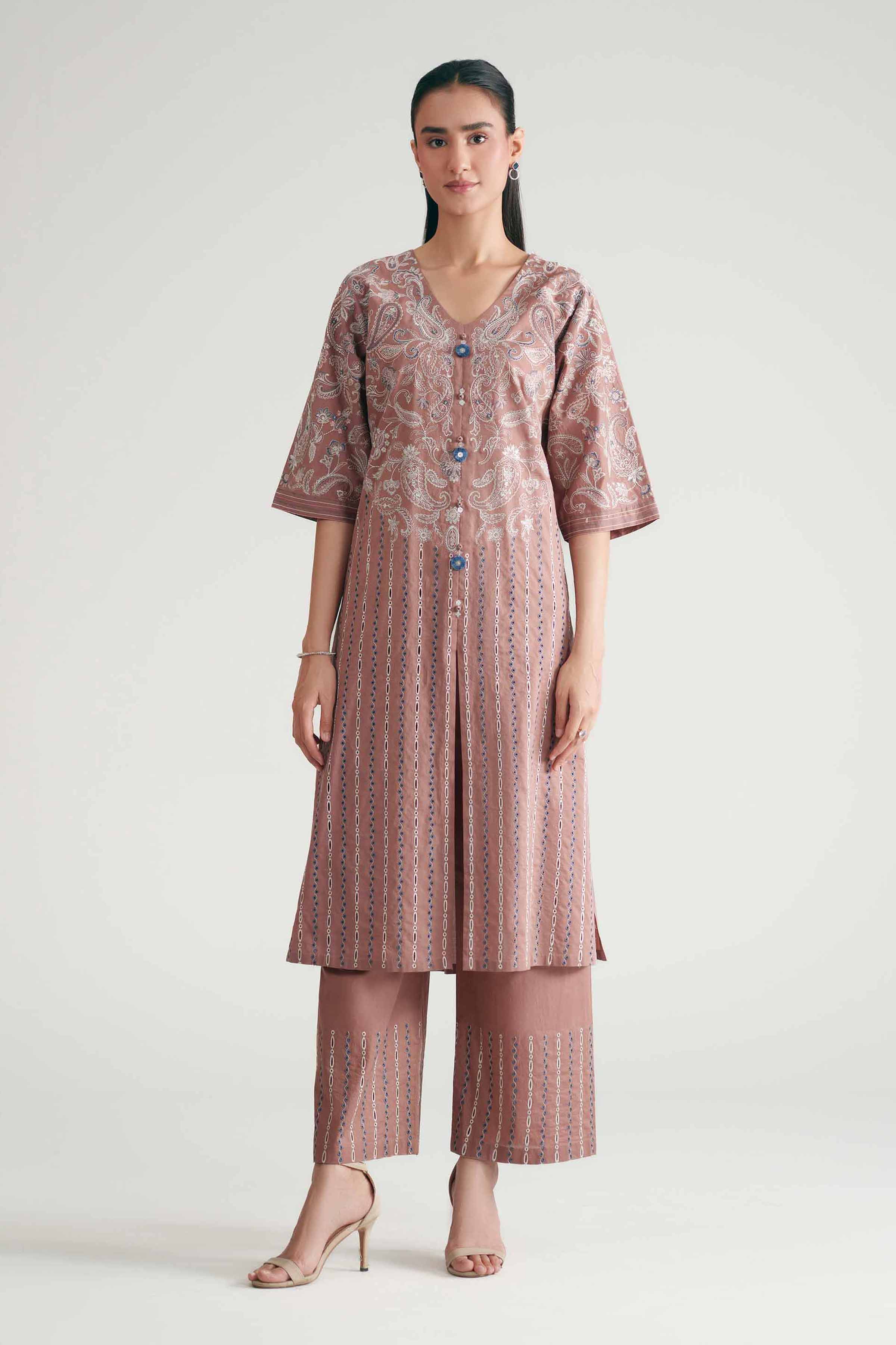 2 Piece - Embroidered Suit - KFE26-175