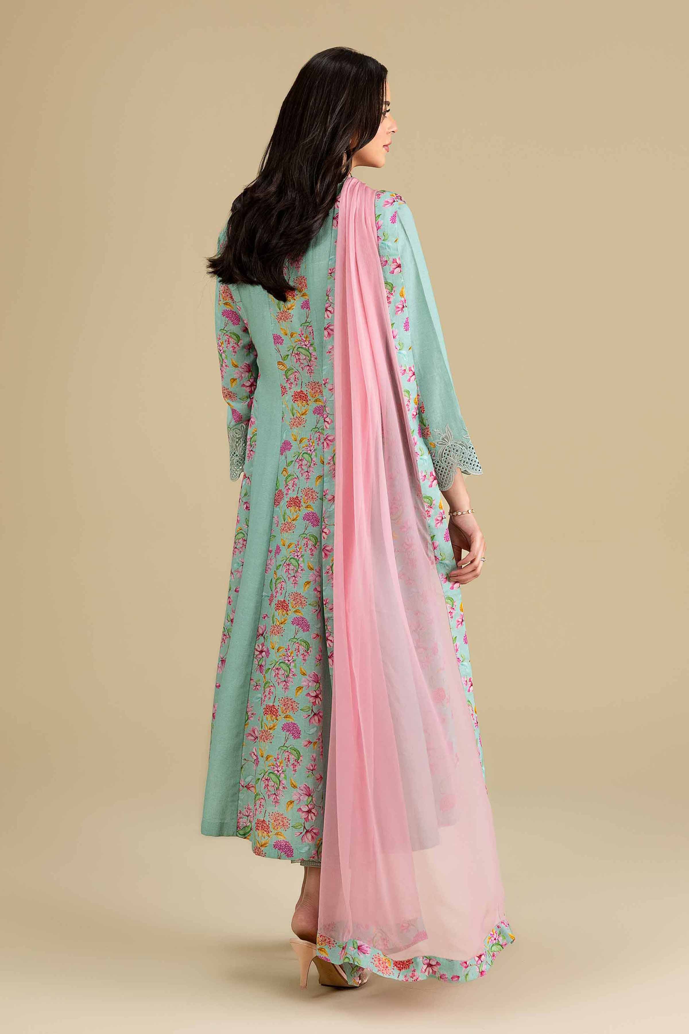 3 Piece - Printed Embroidered Suit - KFE26-177