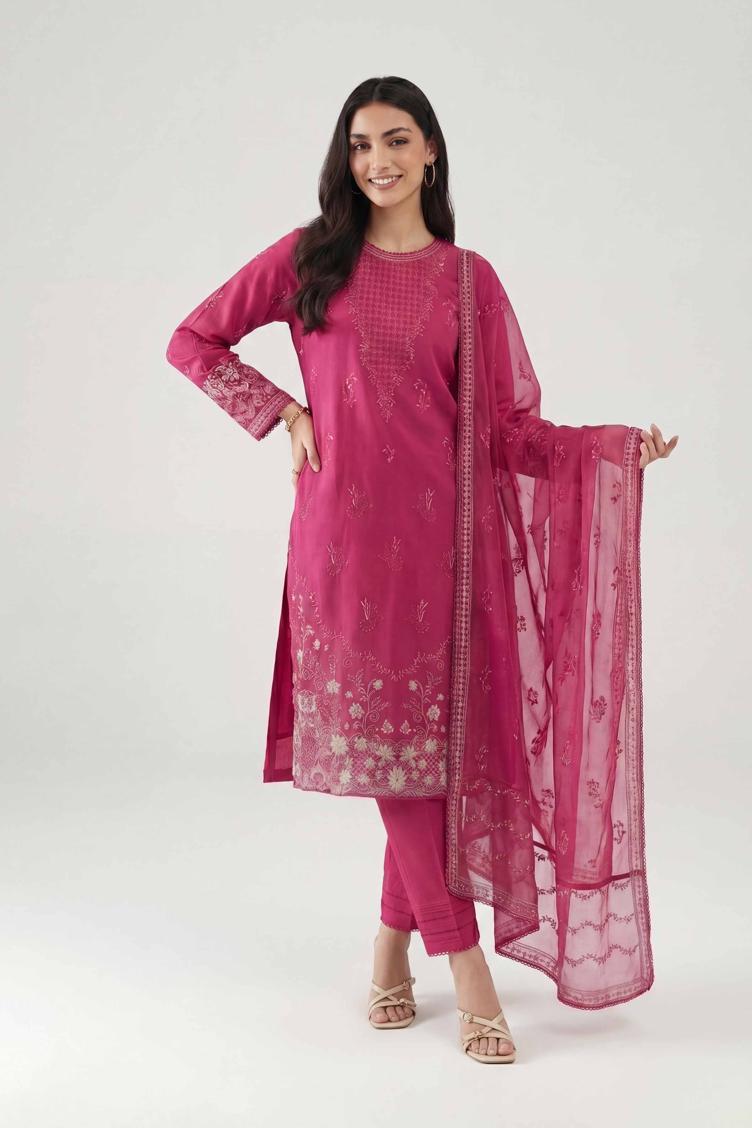 3 Piece - Embroidered Suit - KFE26-185
