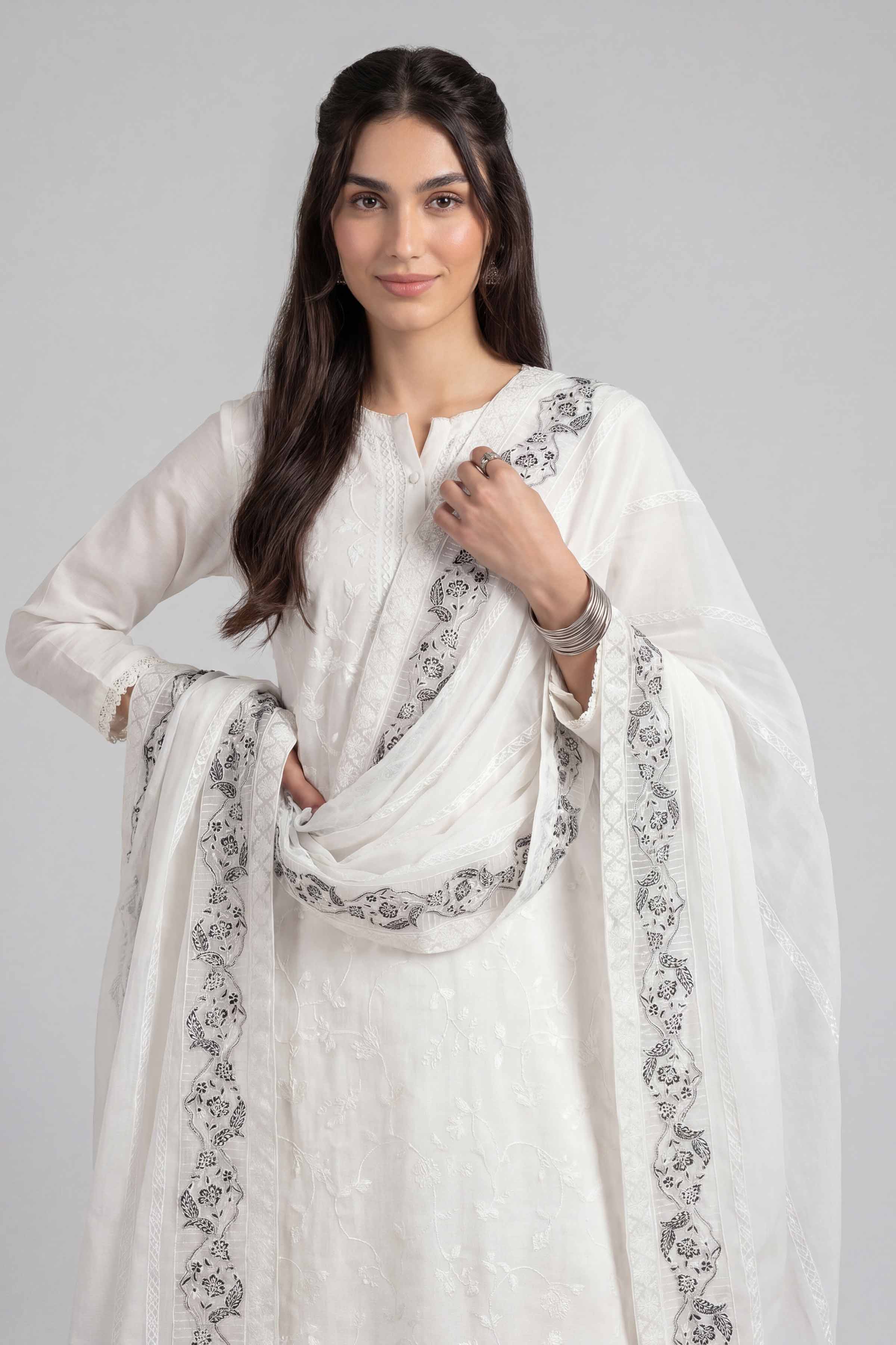 Embroidered Dupatta - KFE26-193