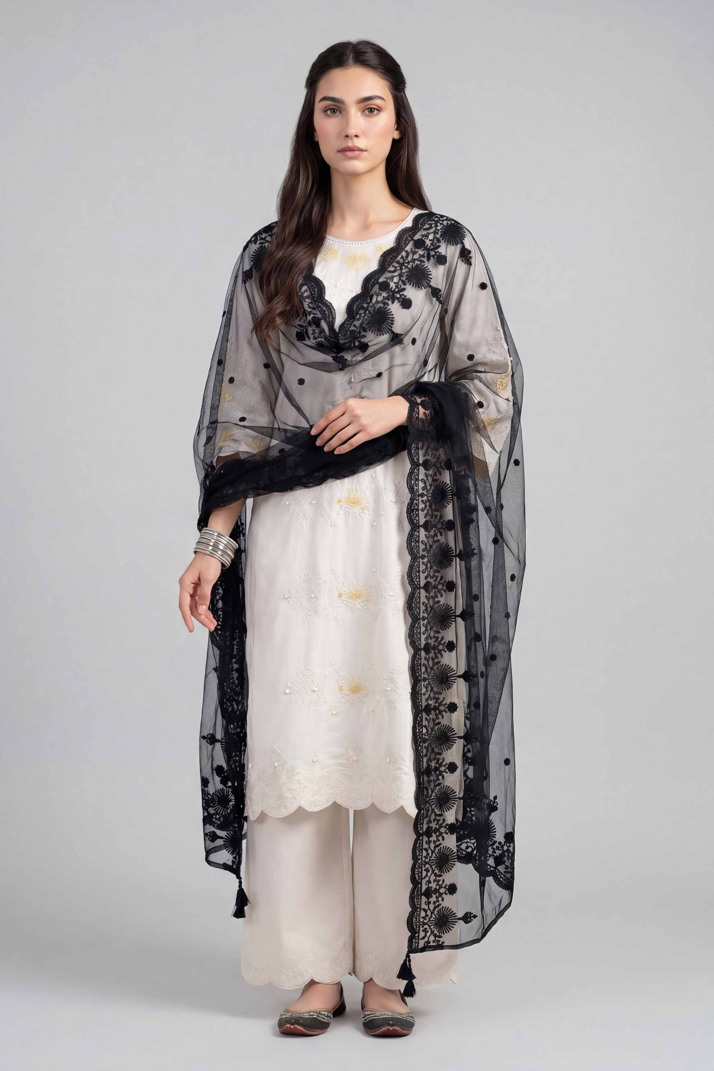 Embroidered Dupatta - KFE26-196