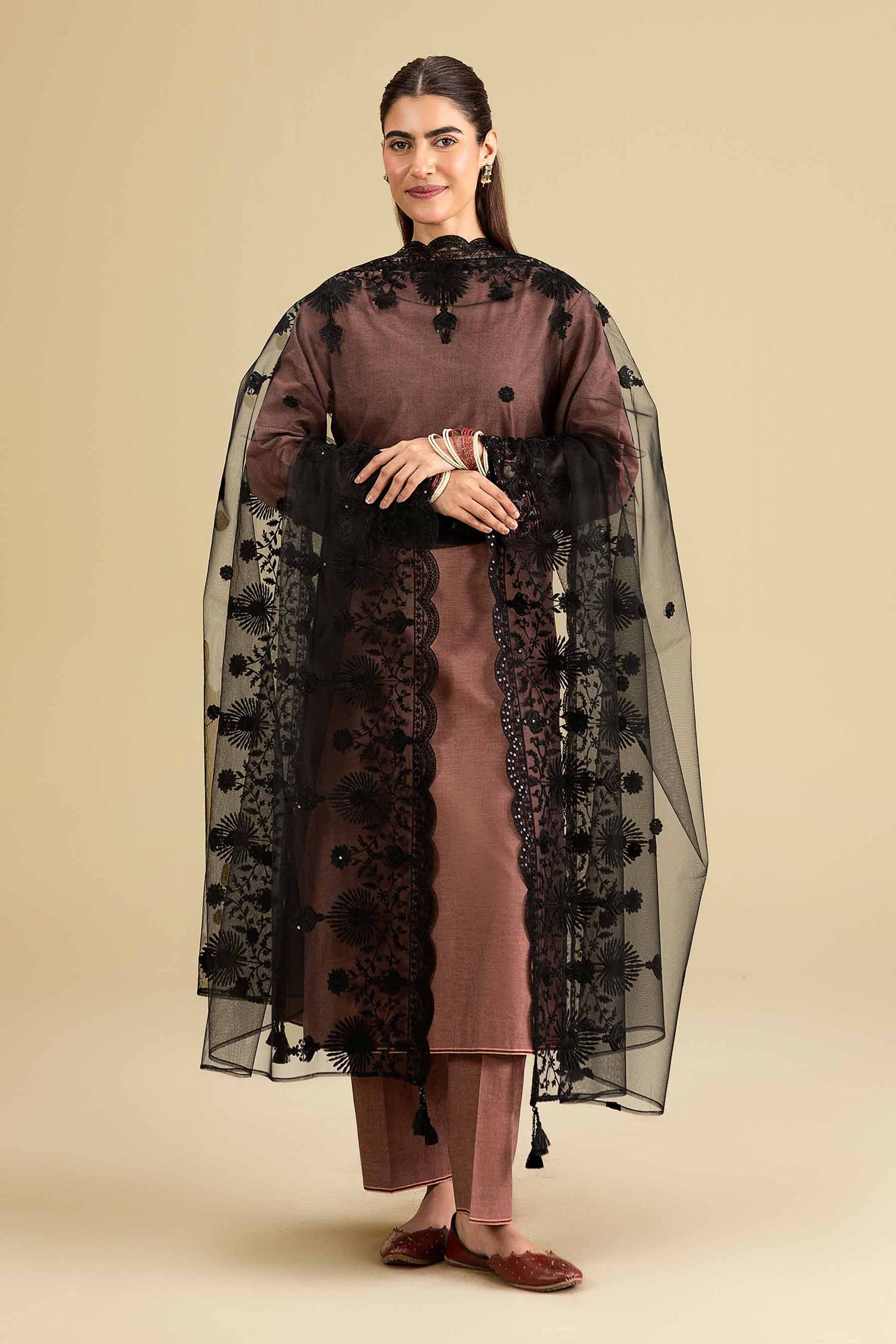 Embroidered Dupatta - KFE26-196