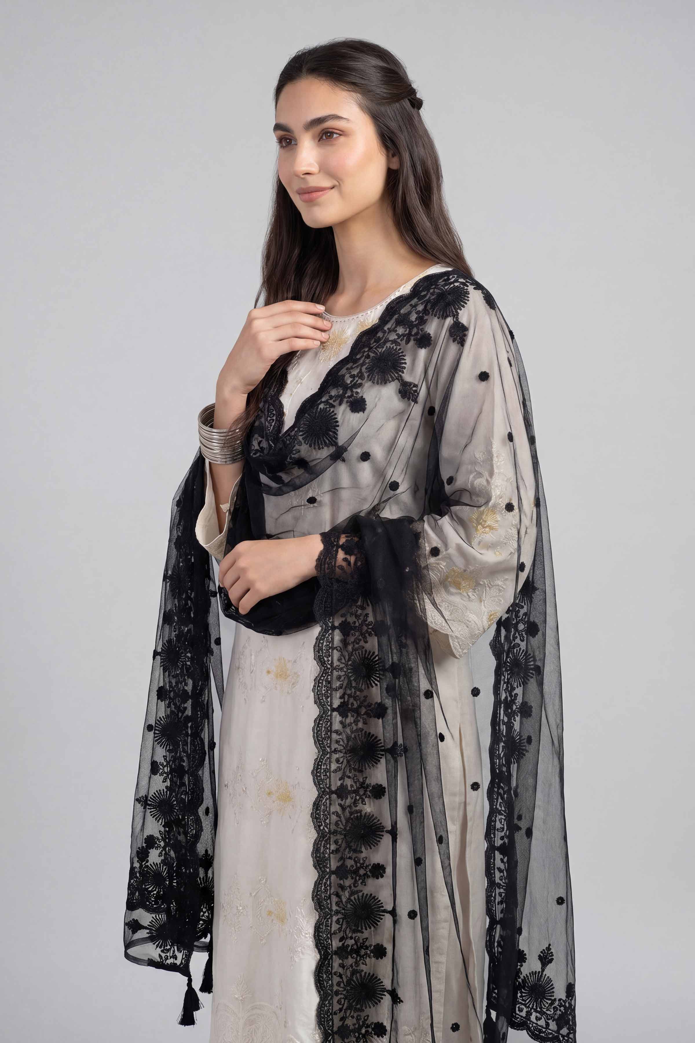 Embroidered Dupatta - KFE26-196