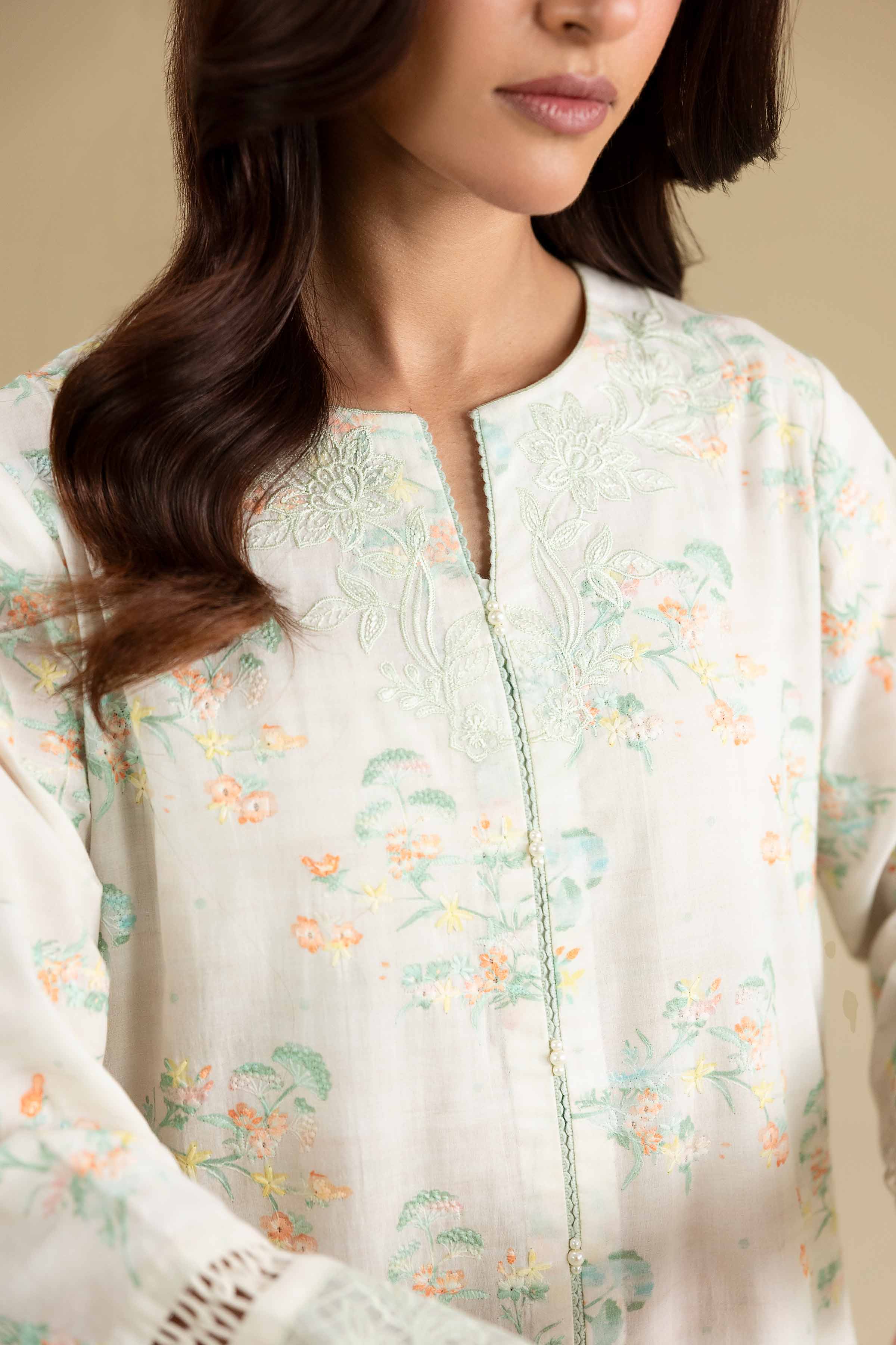 3 Piece - Printed Embroidered Suit - KFE26-210