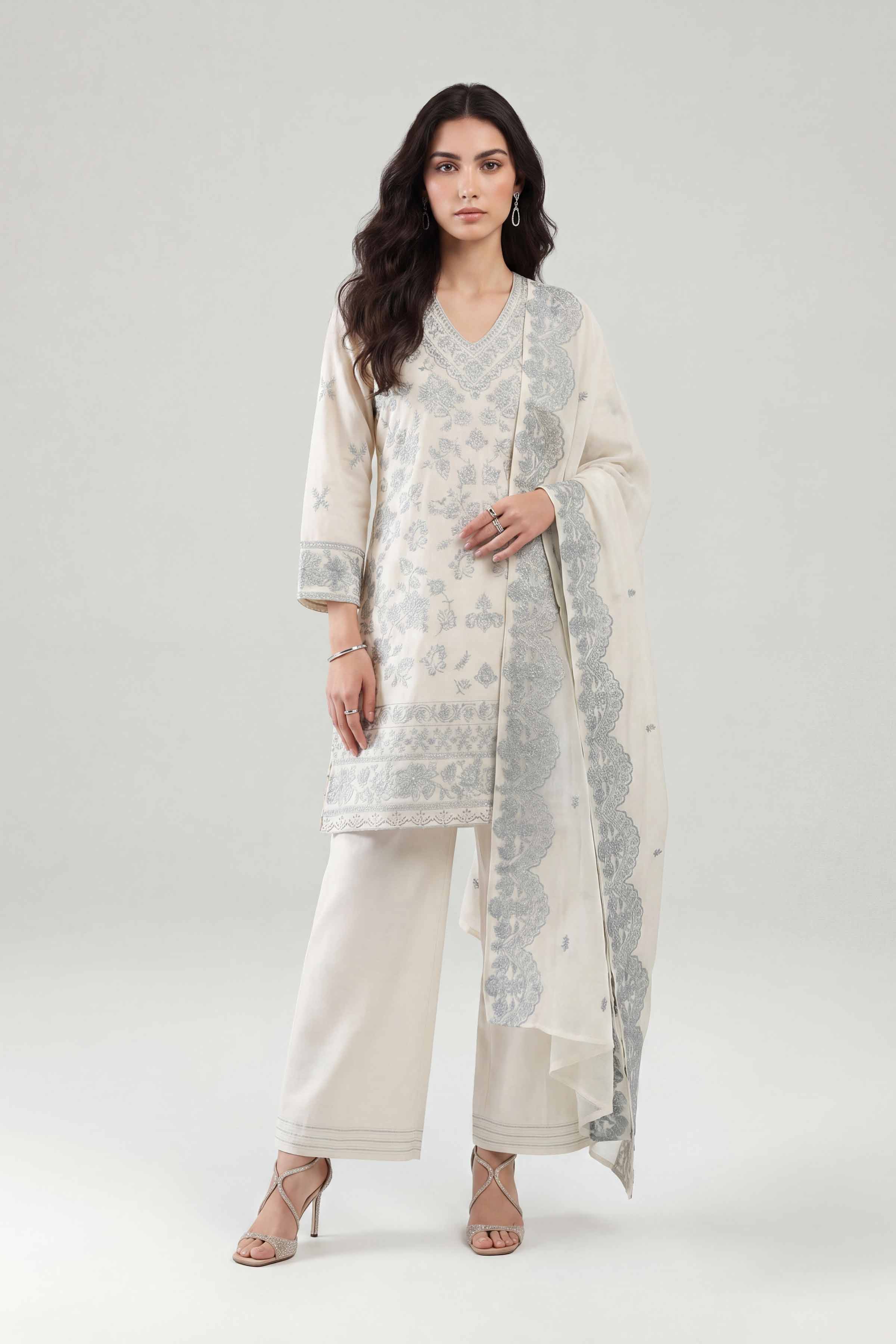3 Piece - Embroidered Suit - KFE26-212